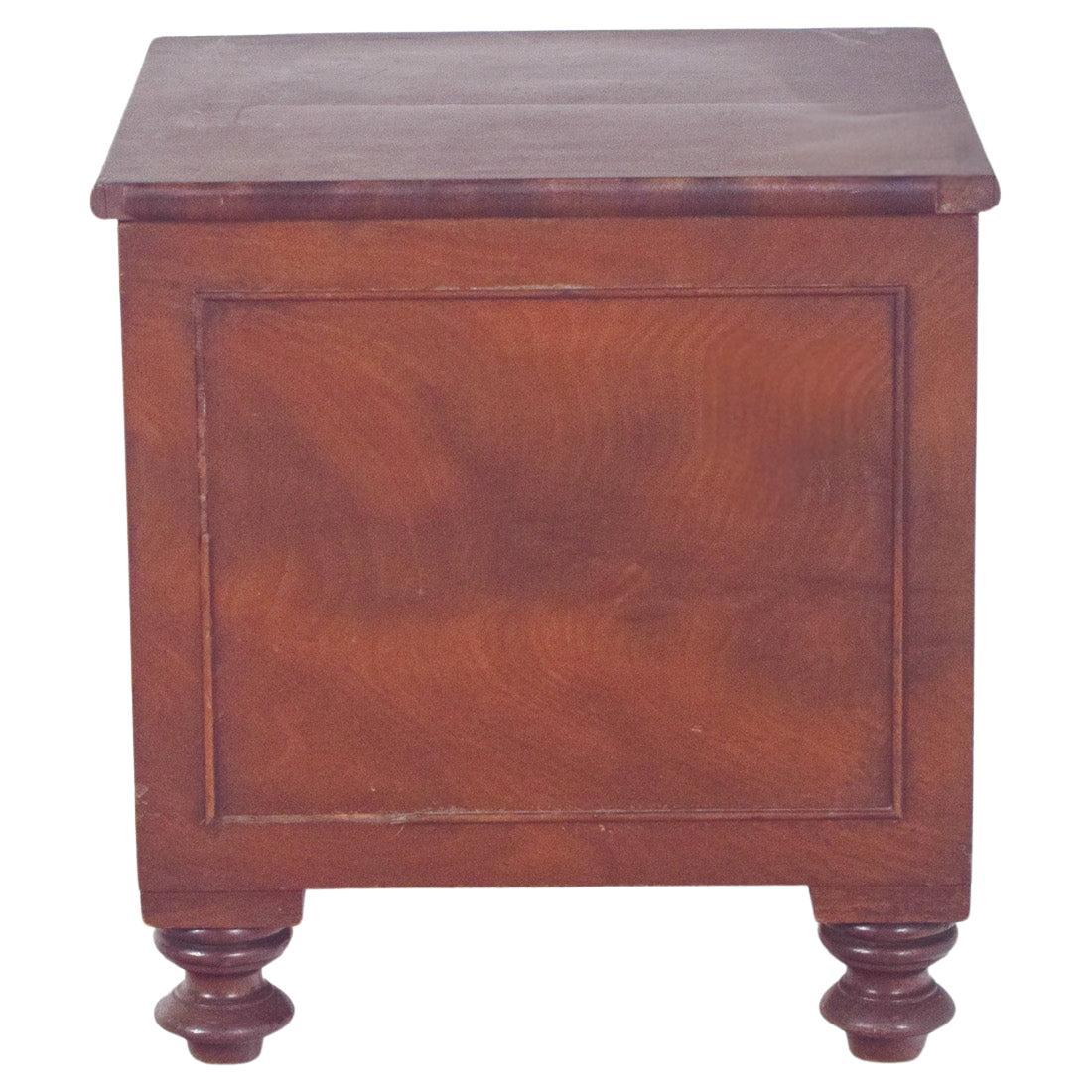 English Antique Wooden Bedside Table with Sanitary Container