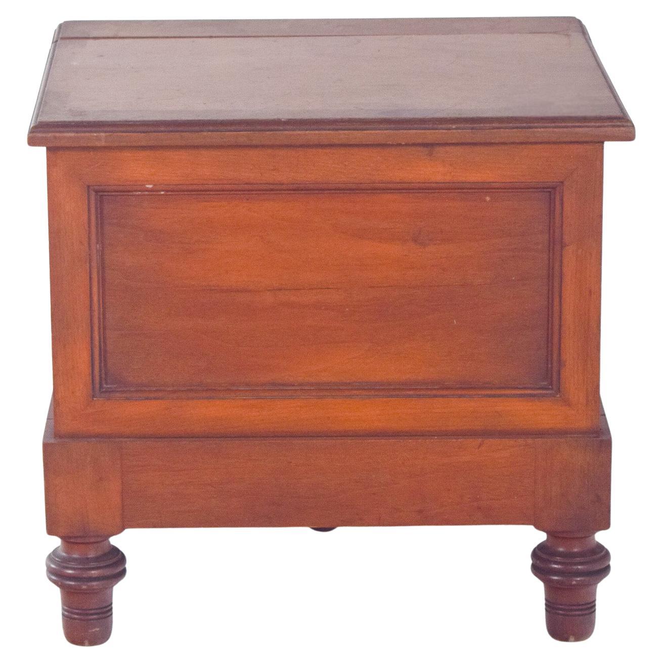 English Antique Wooden Bedside Table with Sanitary Container For Sale