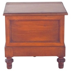 English Antique Wooden Bedside Table with Sanitary Container