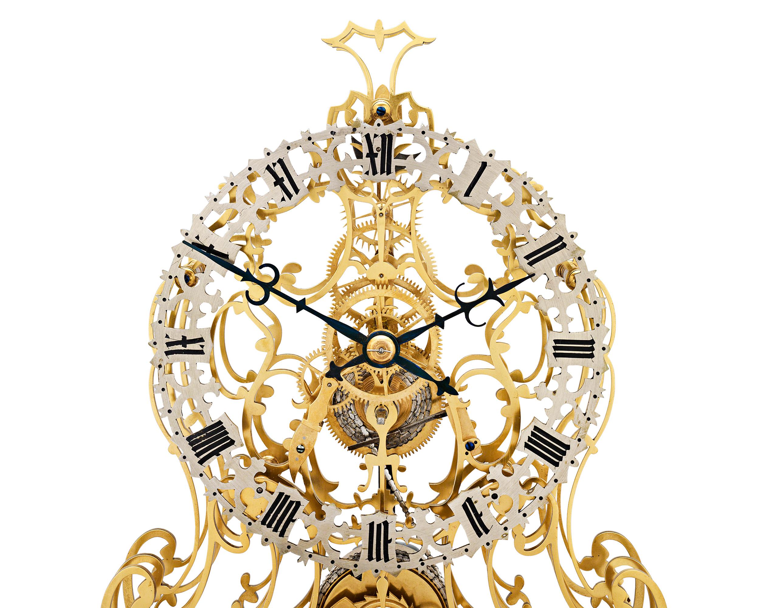 Other English Arabesque Skeleton Clock by Evans of Handsworth