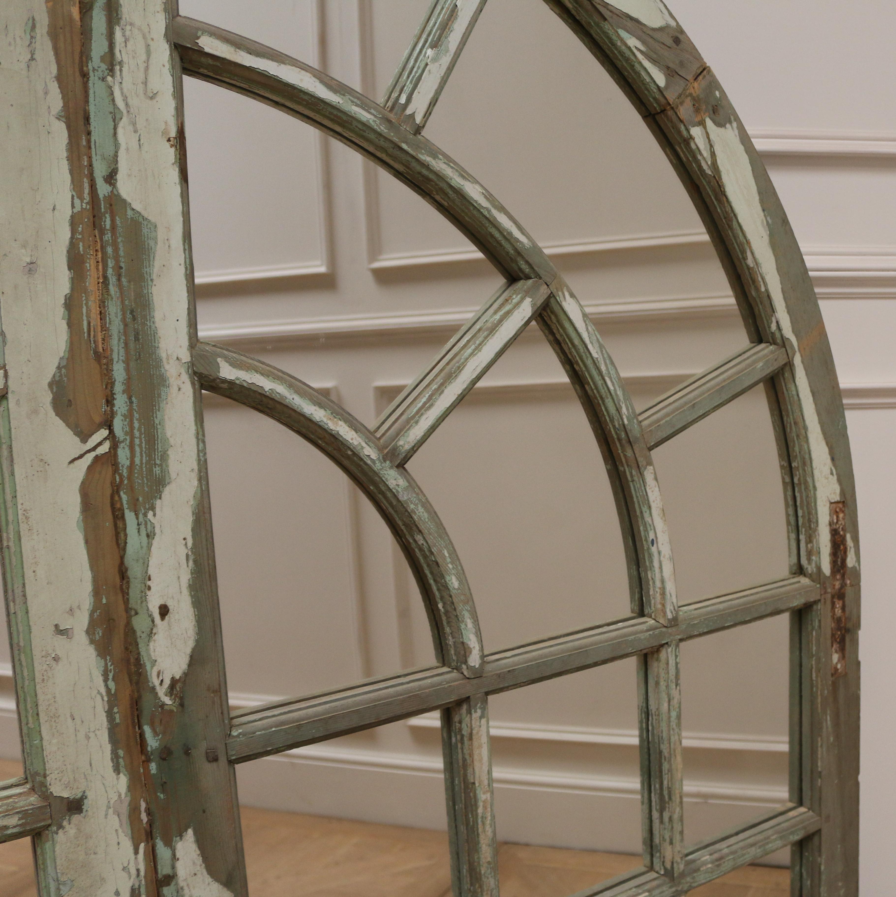 Victorian English Arched Window Mirror For Sale
