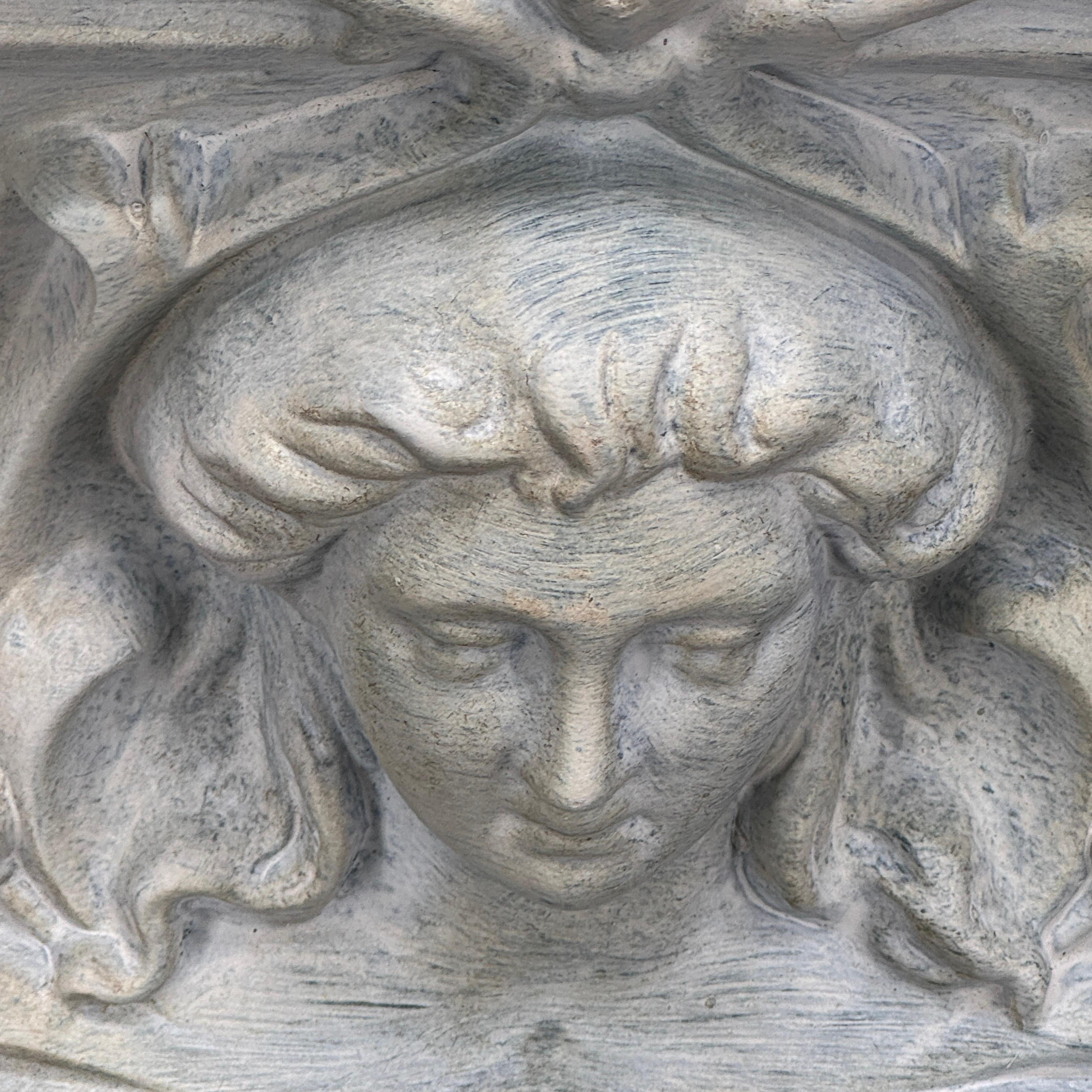 Neoclassical English Architectural Ceramic Sculpture Wall Fragment For Sale