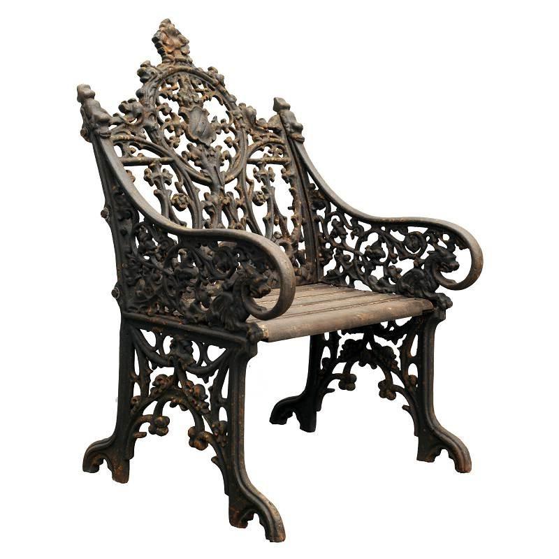 Fait main Fauteuil / banc anglais en fonte et chaise à thé du 19ème siècle en vente