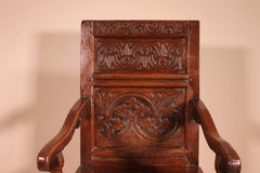 English Armchair James i 17th Century in Oak