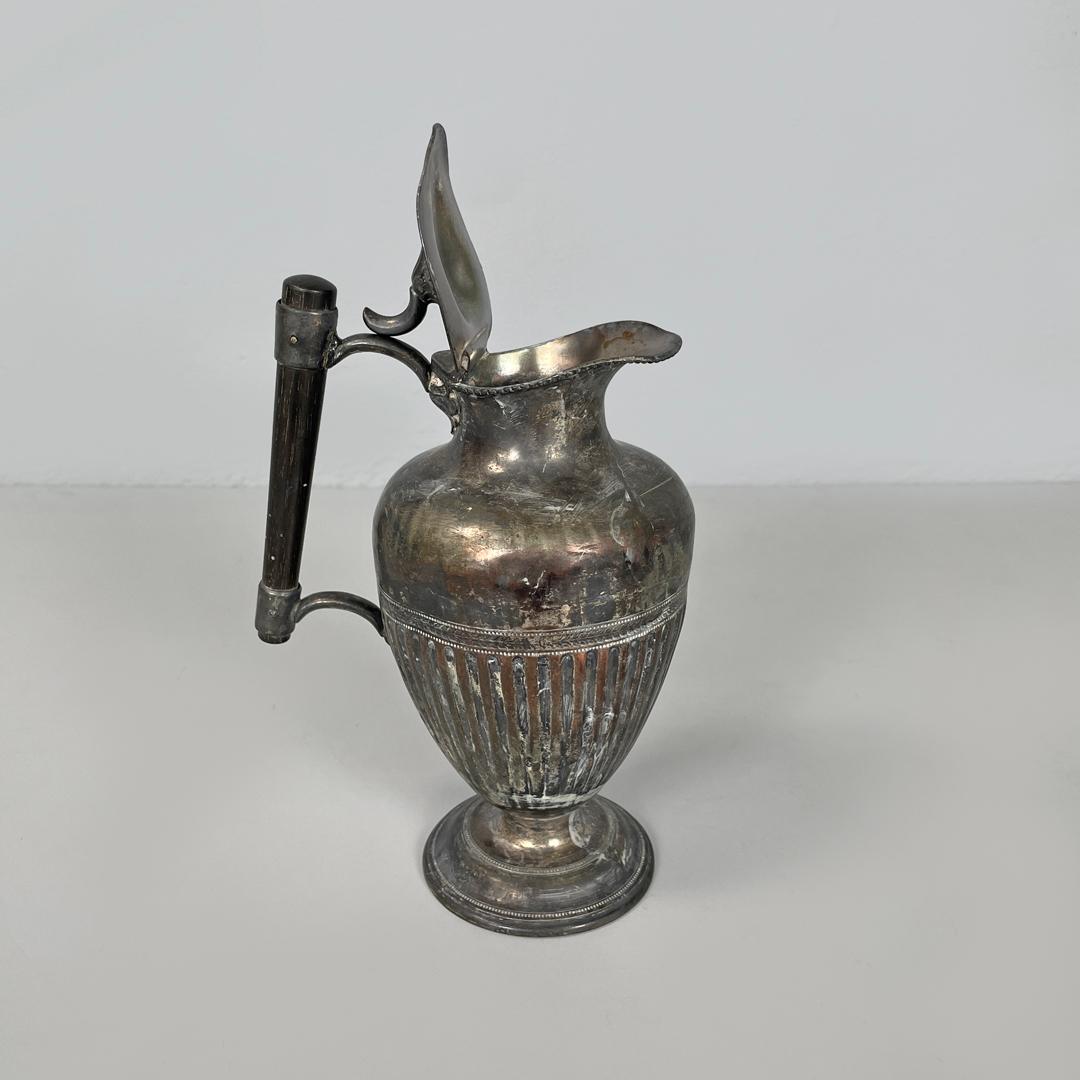 Arts and Crafts English Art and Crafts silver plate and wood jug or teapot by SB&M, early 1900s For Sale