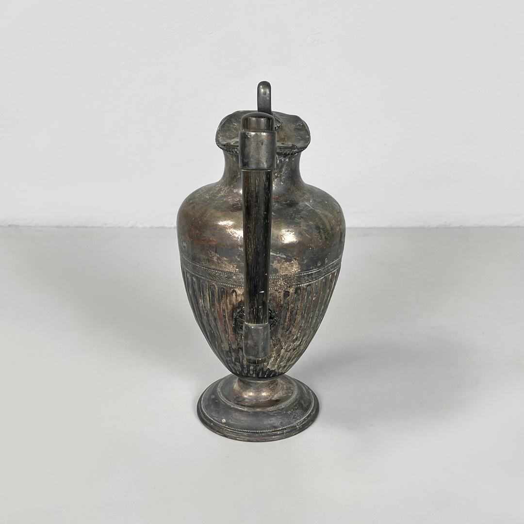Early 20th Century English Art and Crafts silver plate and wood jug or teapot by SB&M, early 1900s For Sale