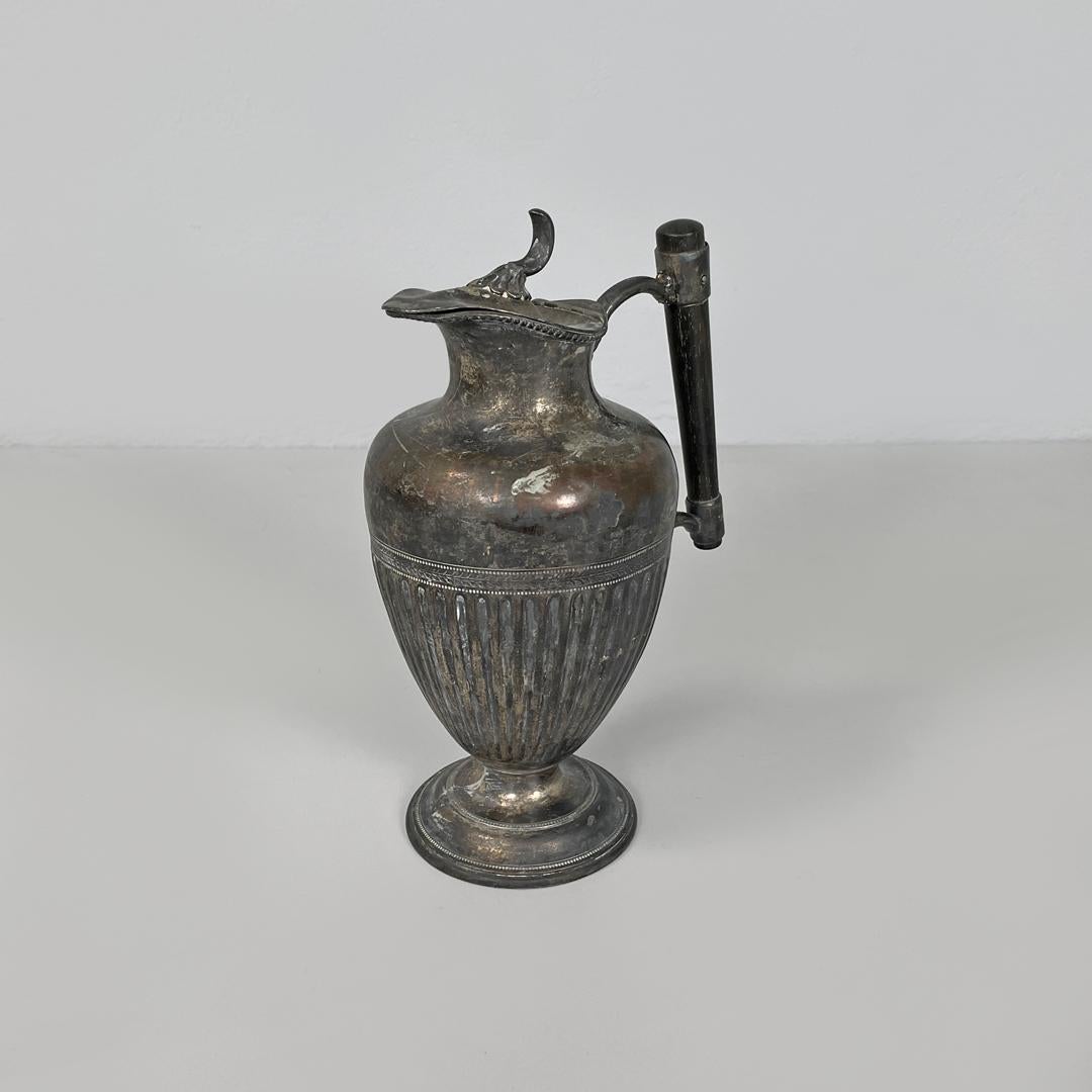 English Art and Crafts silver plate and wood jug or teapot by SB&M, early 1900s For Sale 2