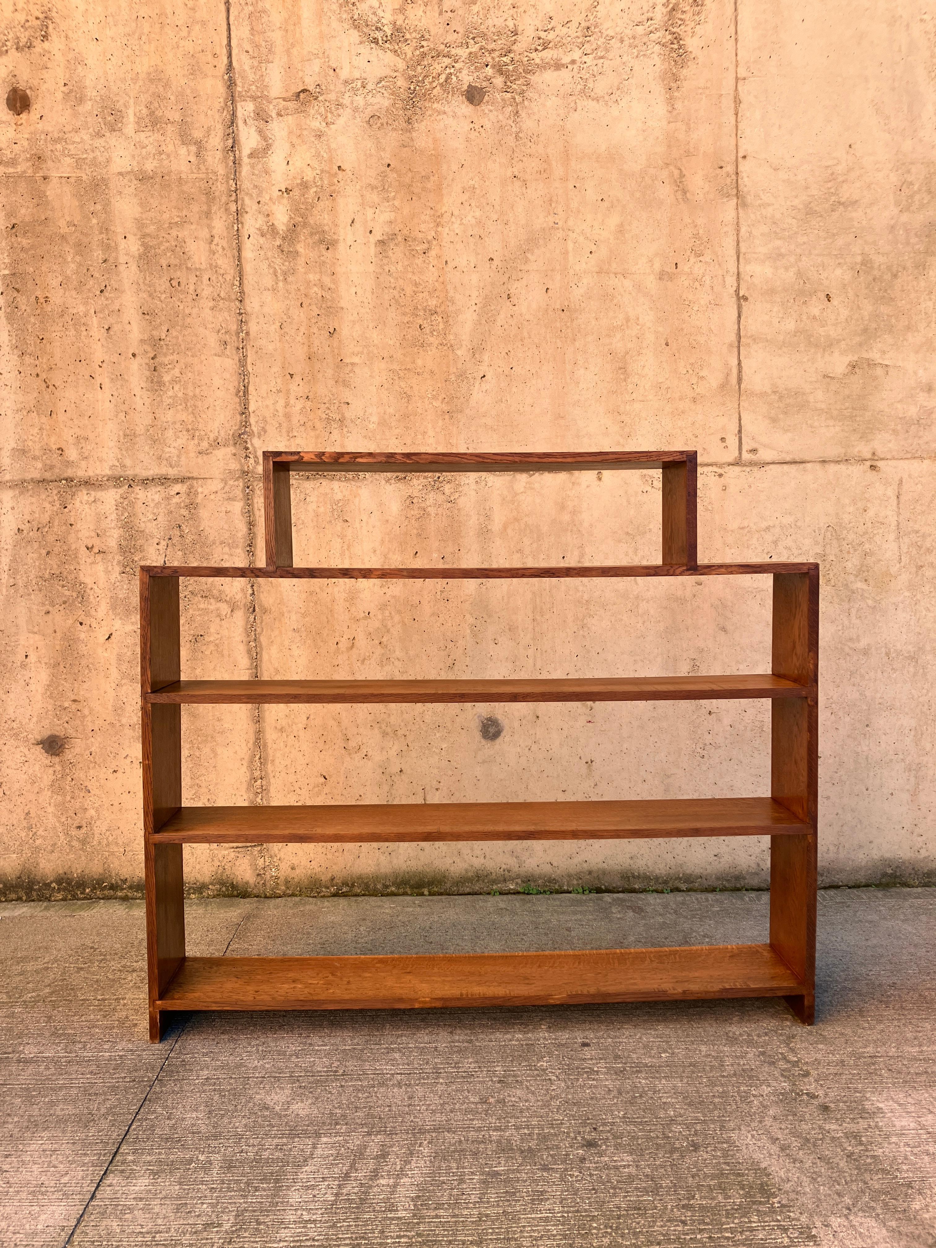 English Art Deco 1920's Solid Oak Bookcase 5