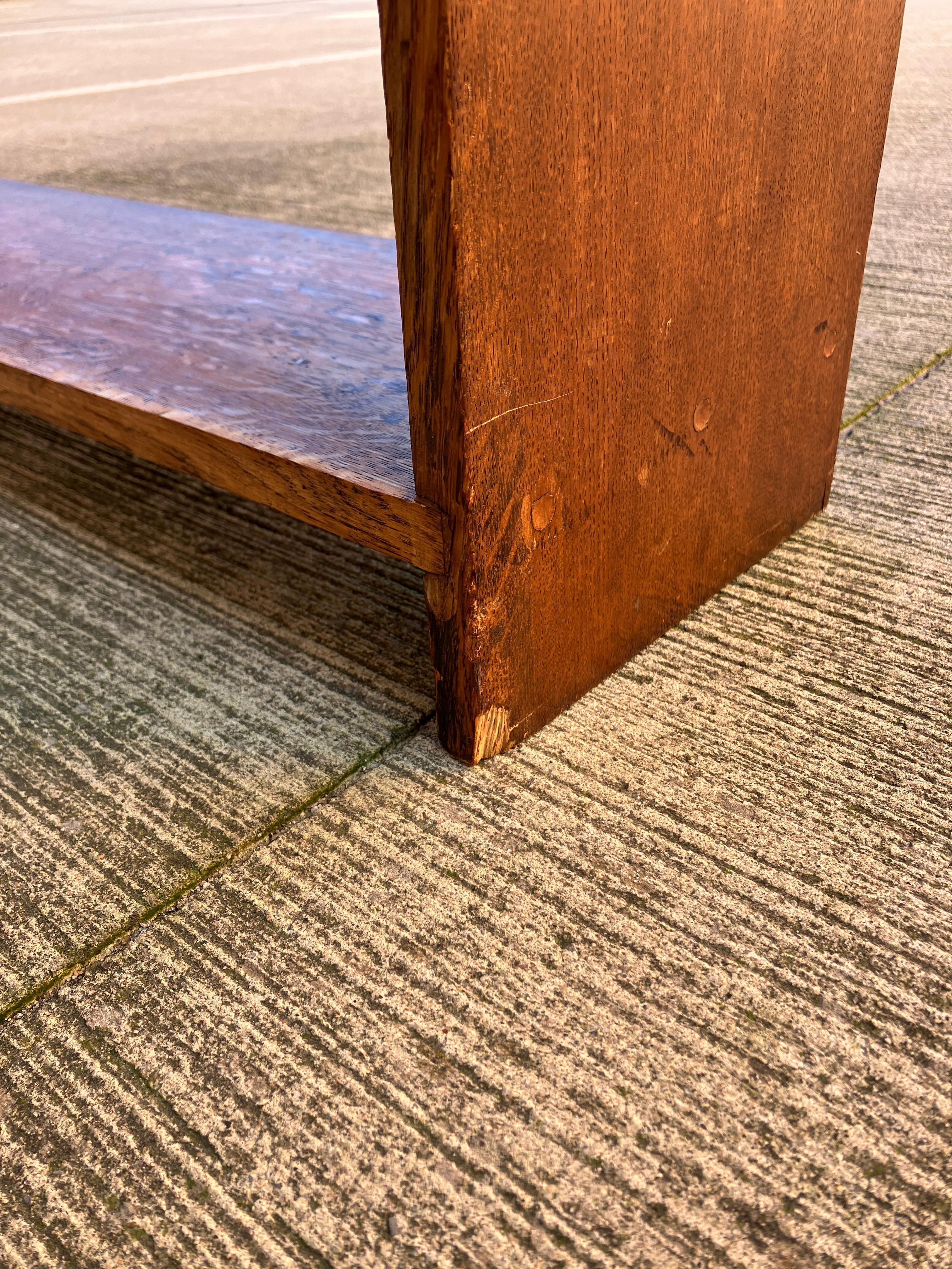 Early 20th Century English Art Deco 1920's Solid Oak Bookcase