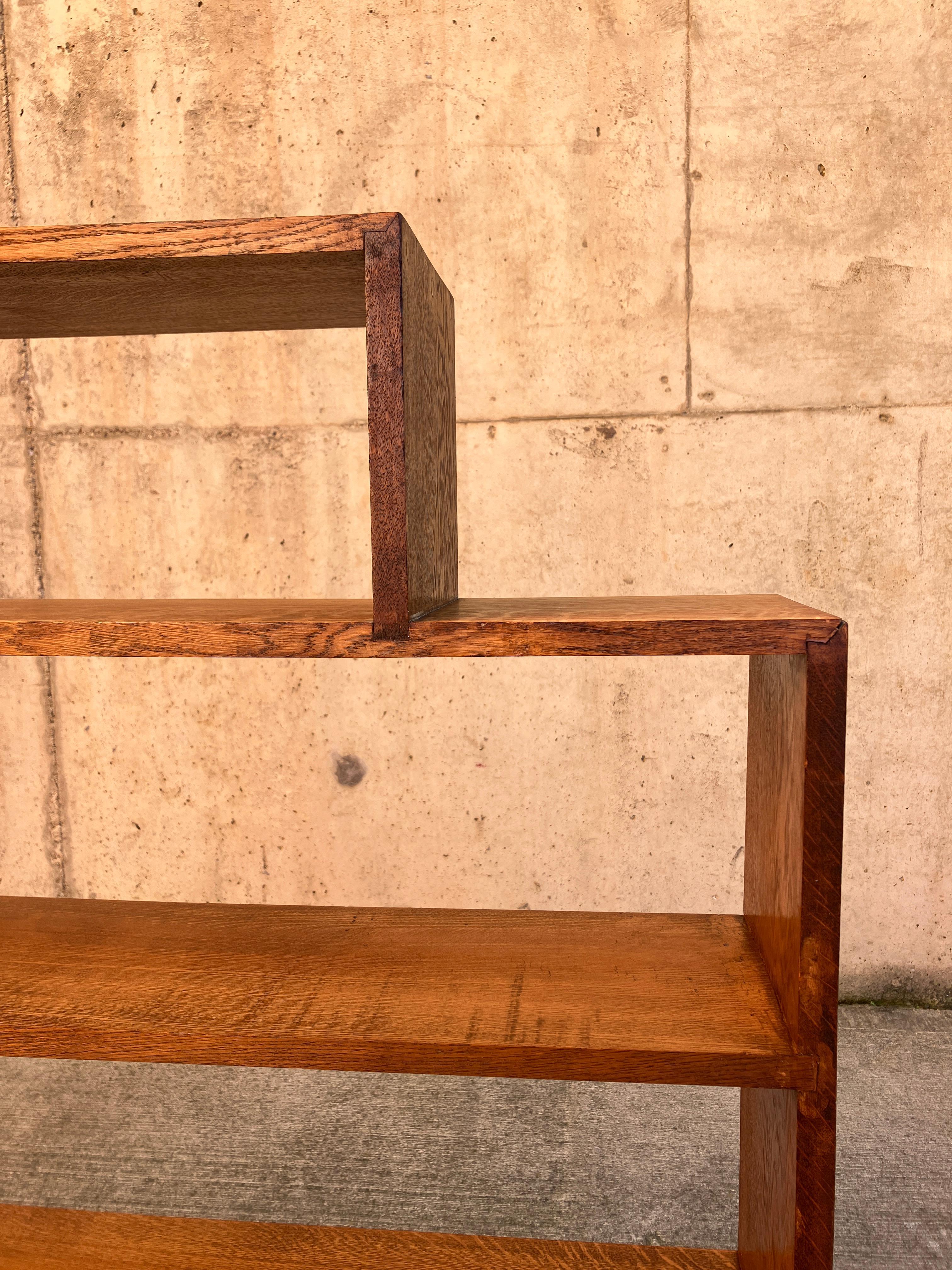 English Art Deco 1920's Solid Oak Bookcase 3