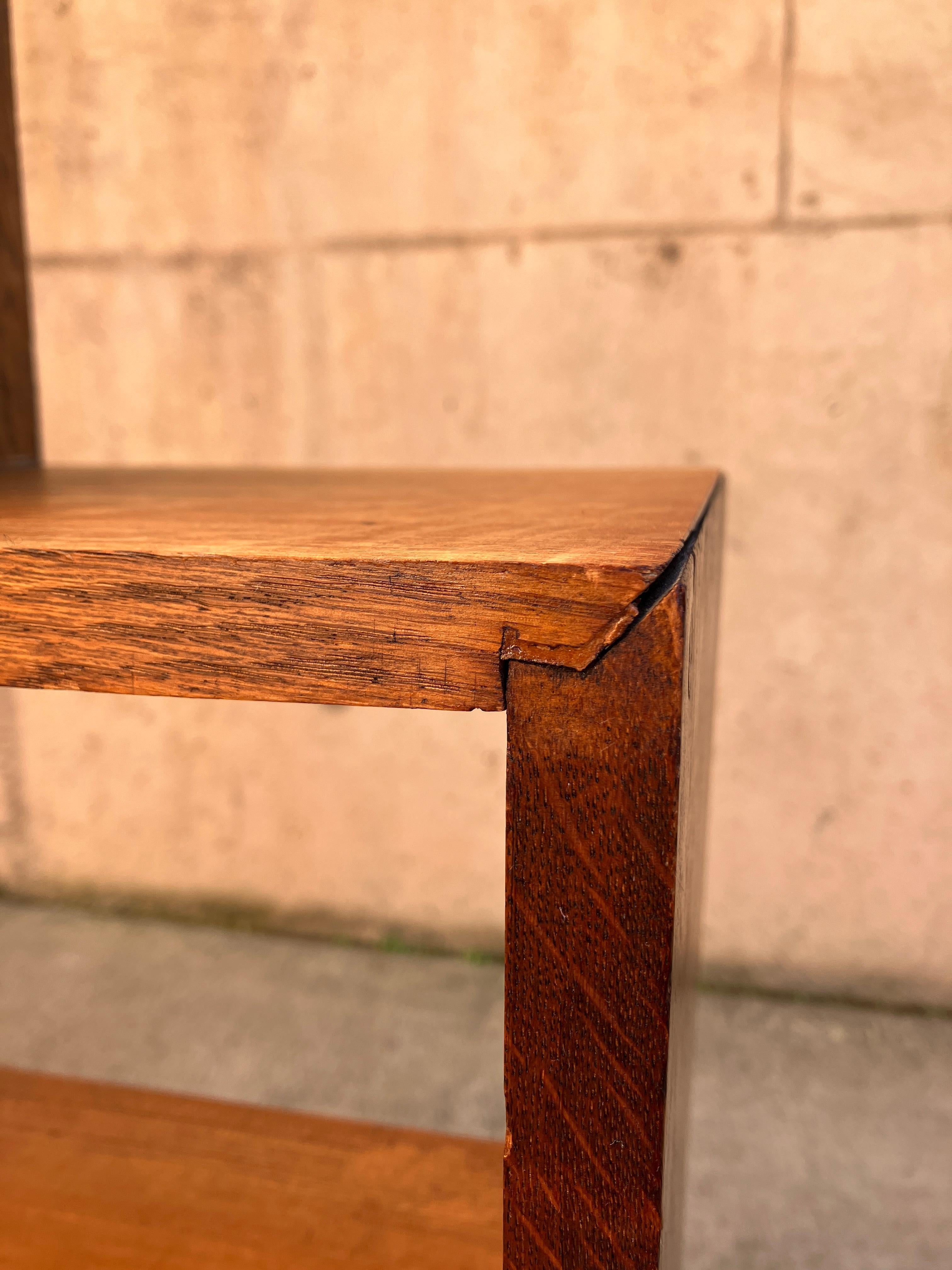 English Art Deco 1920's Solid Oak Bookcase 4