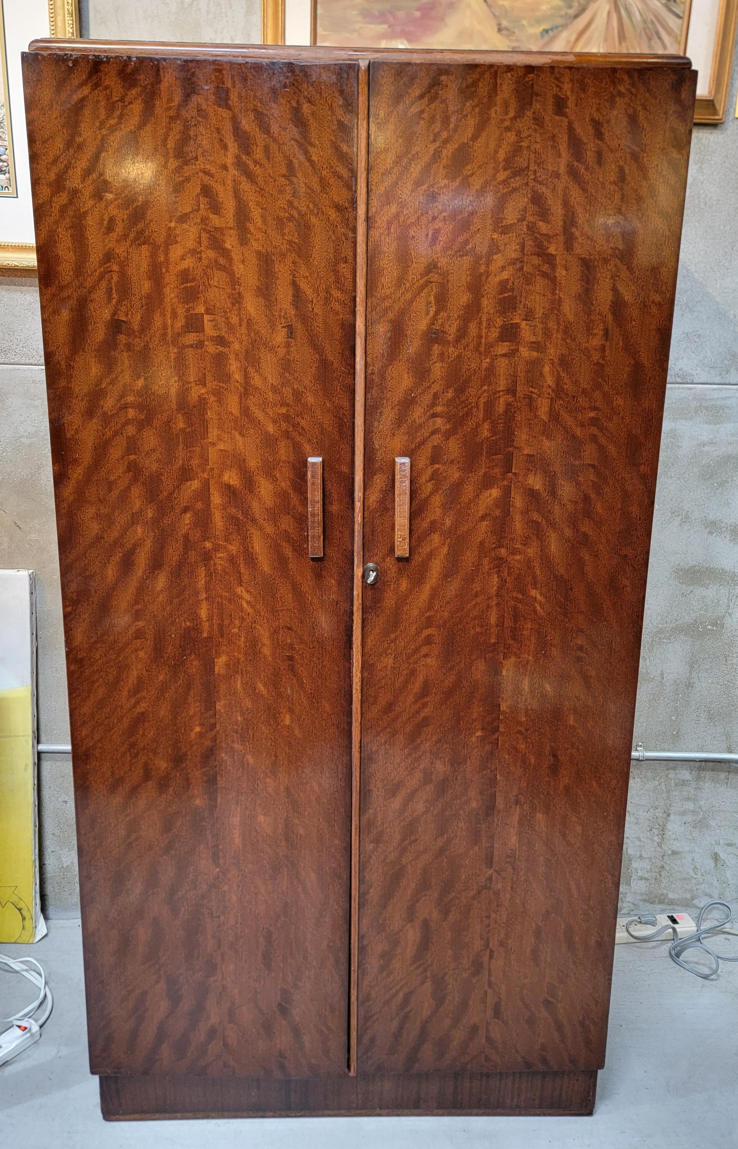 English Art Deco 2 Door Armoire Wardrobe 6