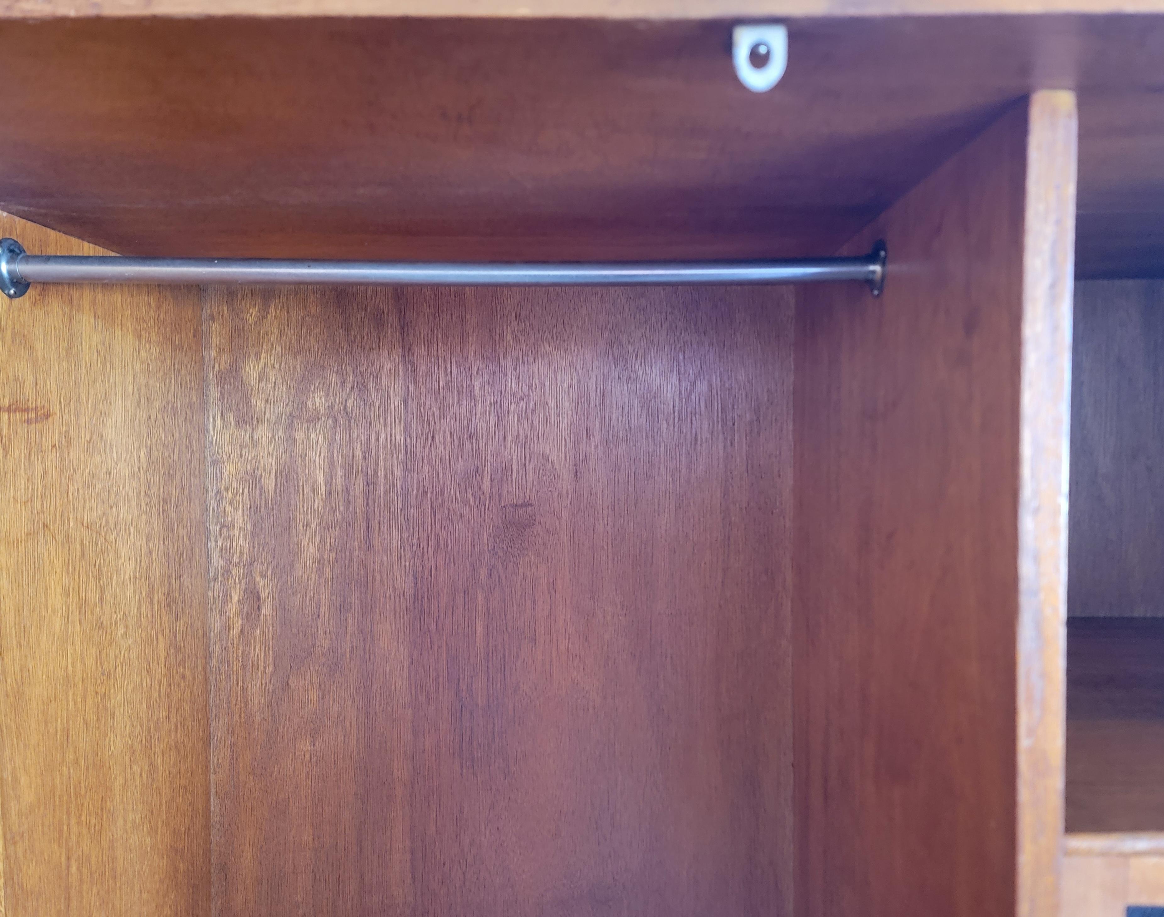 Burl English Art Deco 2 Door Armoire Wardrobe