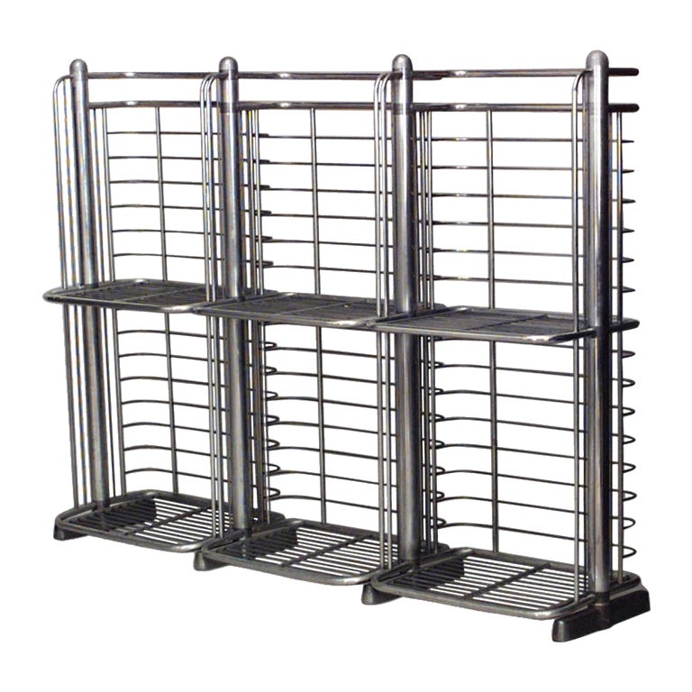 Étagère de boulanger en aluminium Art déco anglais