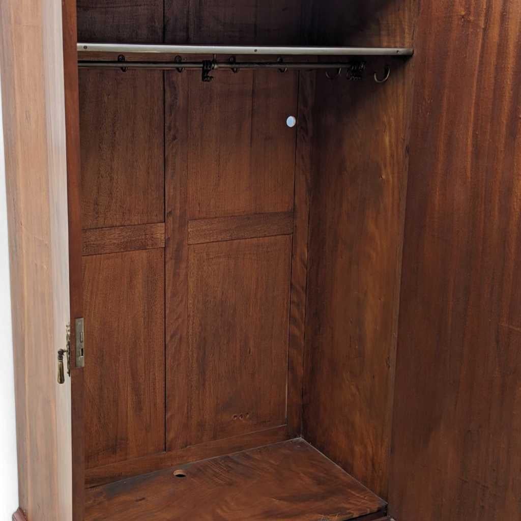 English Art Deco Burl Walnut Armoire, Wardrobe, c. 1930s 12
