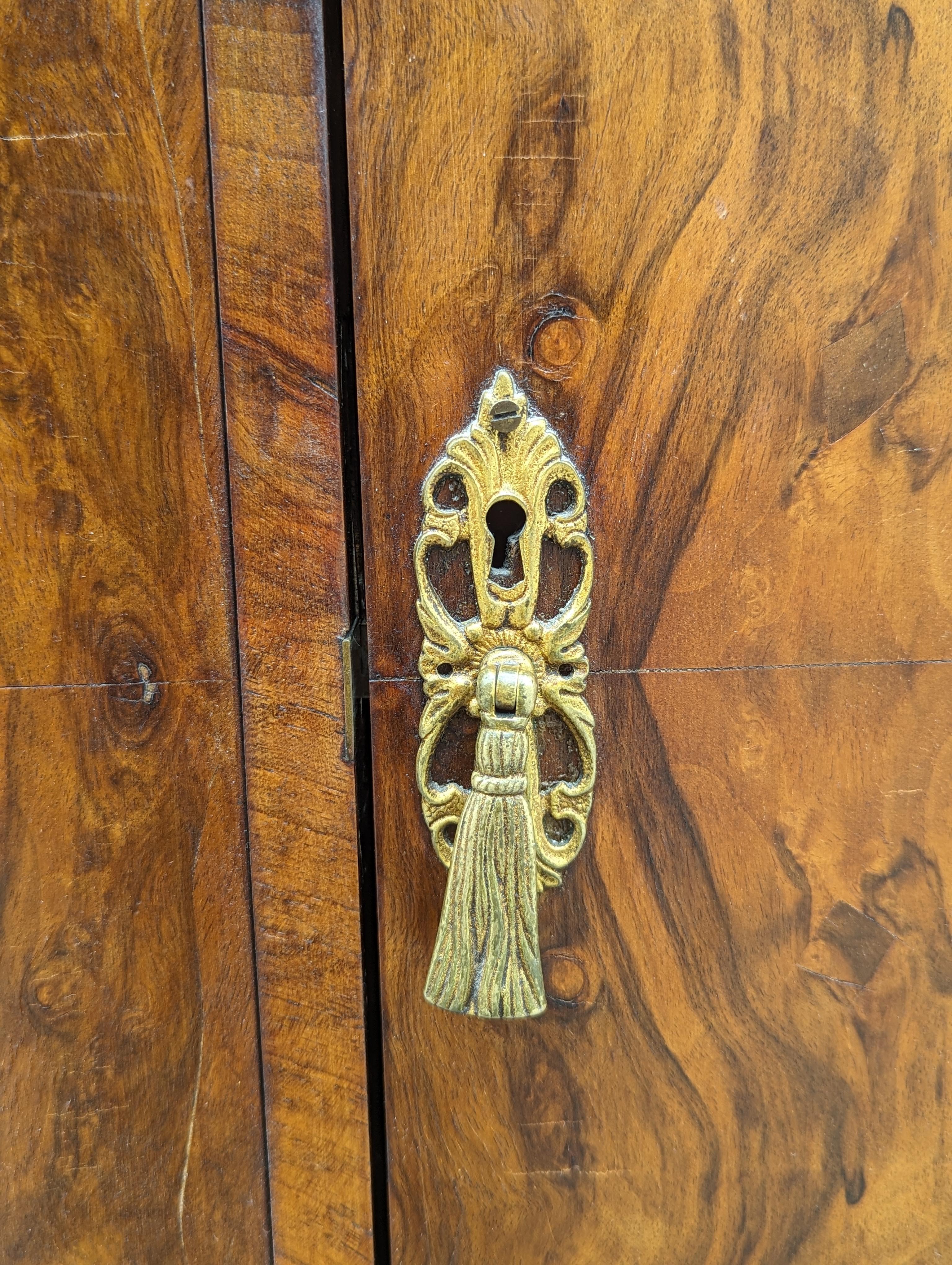 English Art Deco Burl Walnut Armoire, Wardrobe, c. 1930s 3