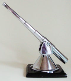 English Art Deco Chrome and Black Vitrolite Bofors Gun Desk Model/Paperweight