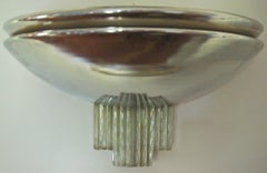 English Art Deco Chrome & Glass Two-Tier Wall Sconce by Berry's Electric Ltd.