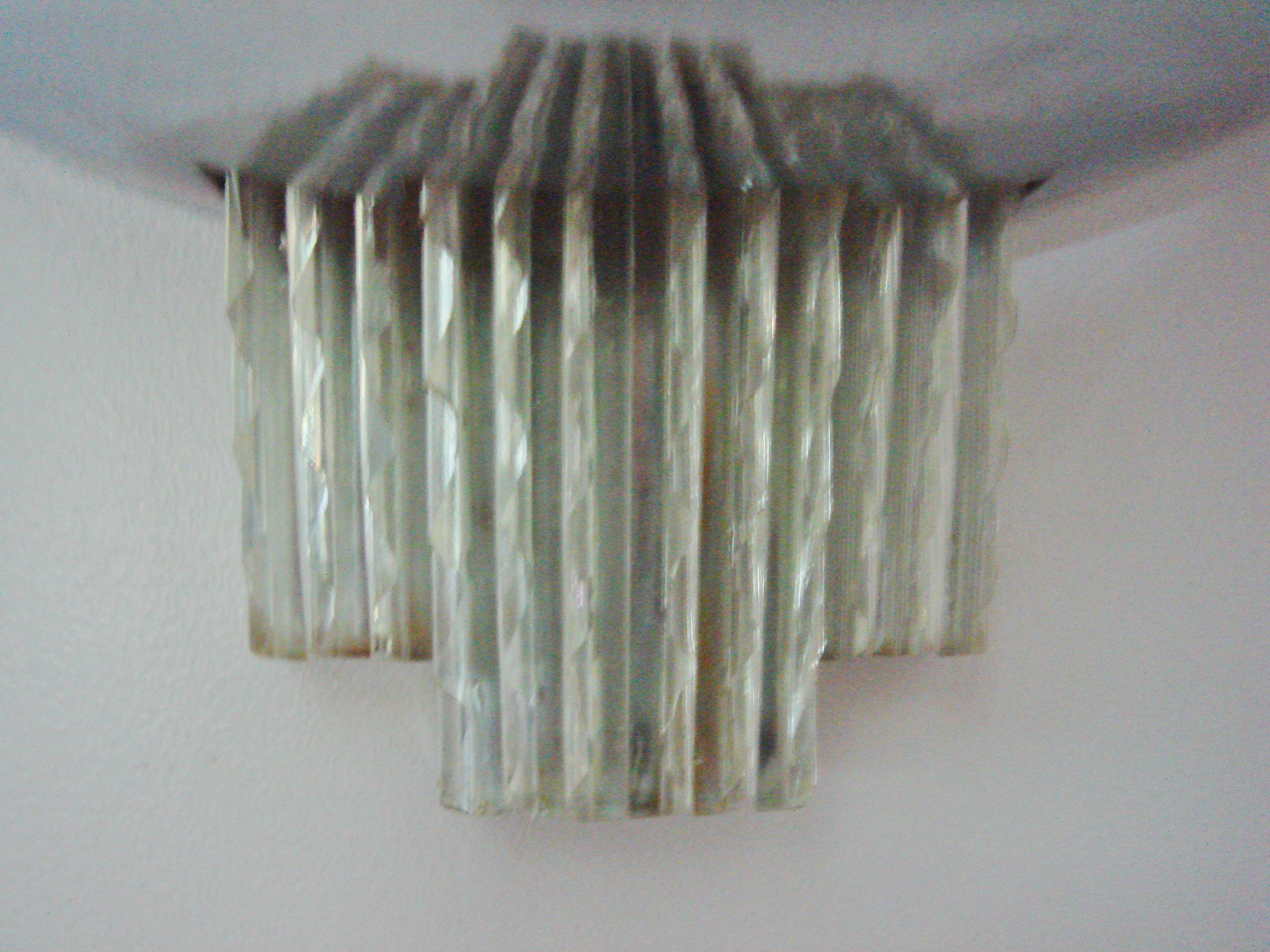 Molded English Art Deco Chrome & Glass Two-Tier Wall Sconce by Berry's Electric Ltd. For Sale