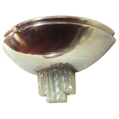Vintage English Art Deco Chrome & Glass Two-Tier Wall Sconce by Berry's Electric Ltd.