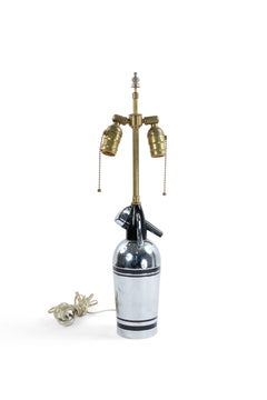 English Art Deco Chrome Syphon Bottle Mounted as Lamps