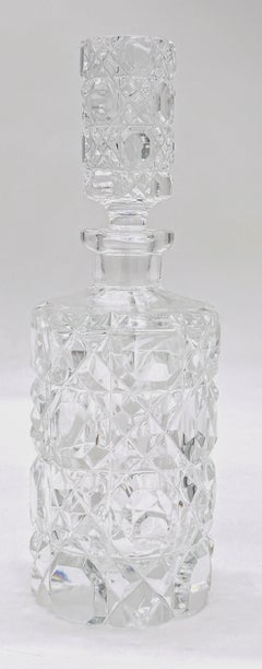 English Art Deco Cut Glass Diminutive Decanter, Circa 1930s