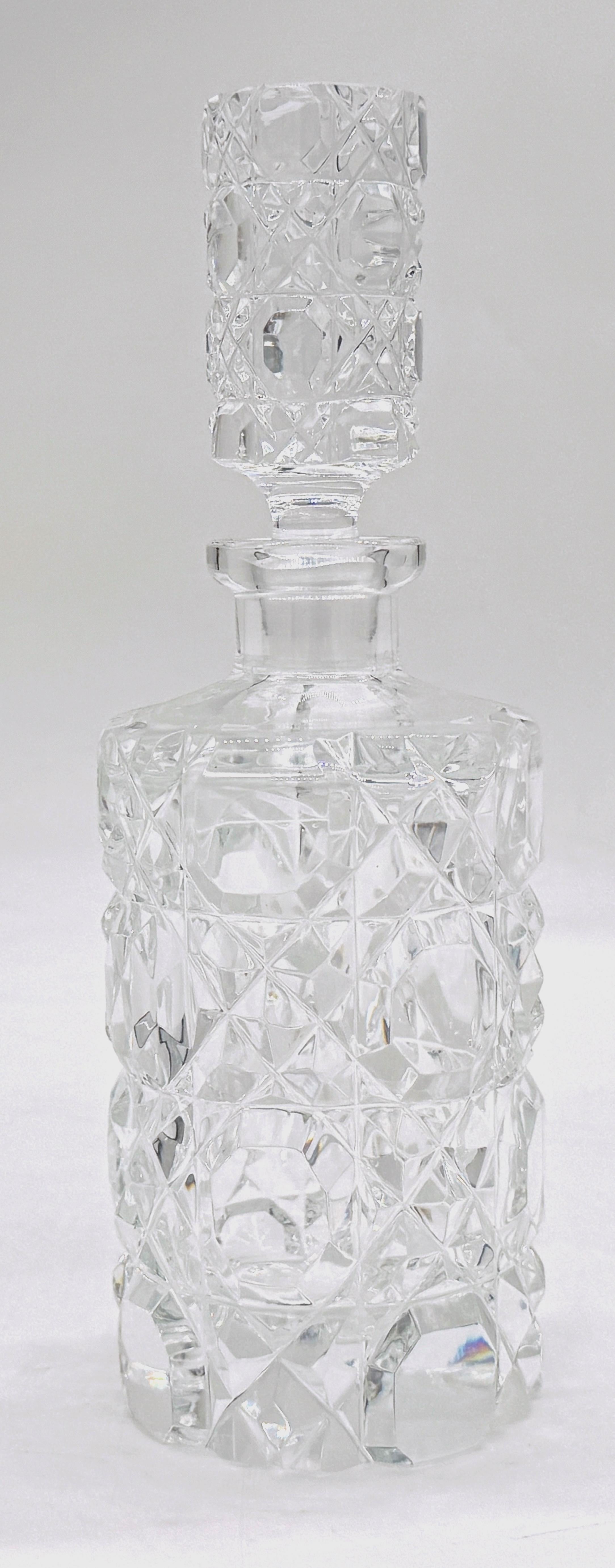 20th Century English Art Deco Cut Glass Diminutive Decanter, Circa 1930s For Sale