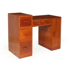 English Art Deco Desk in Solid Cherry Wood c1930
