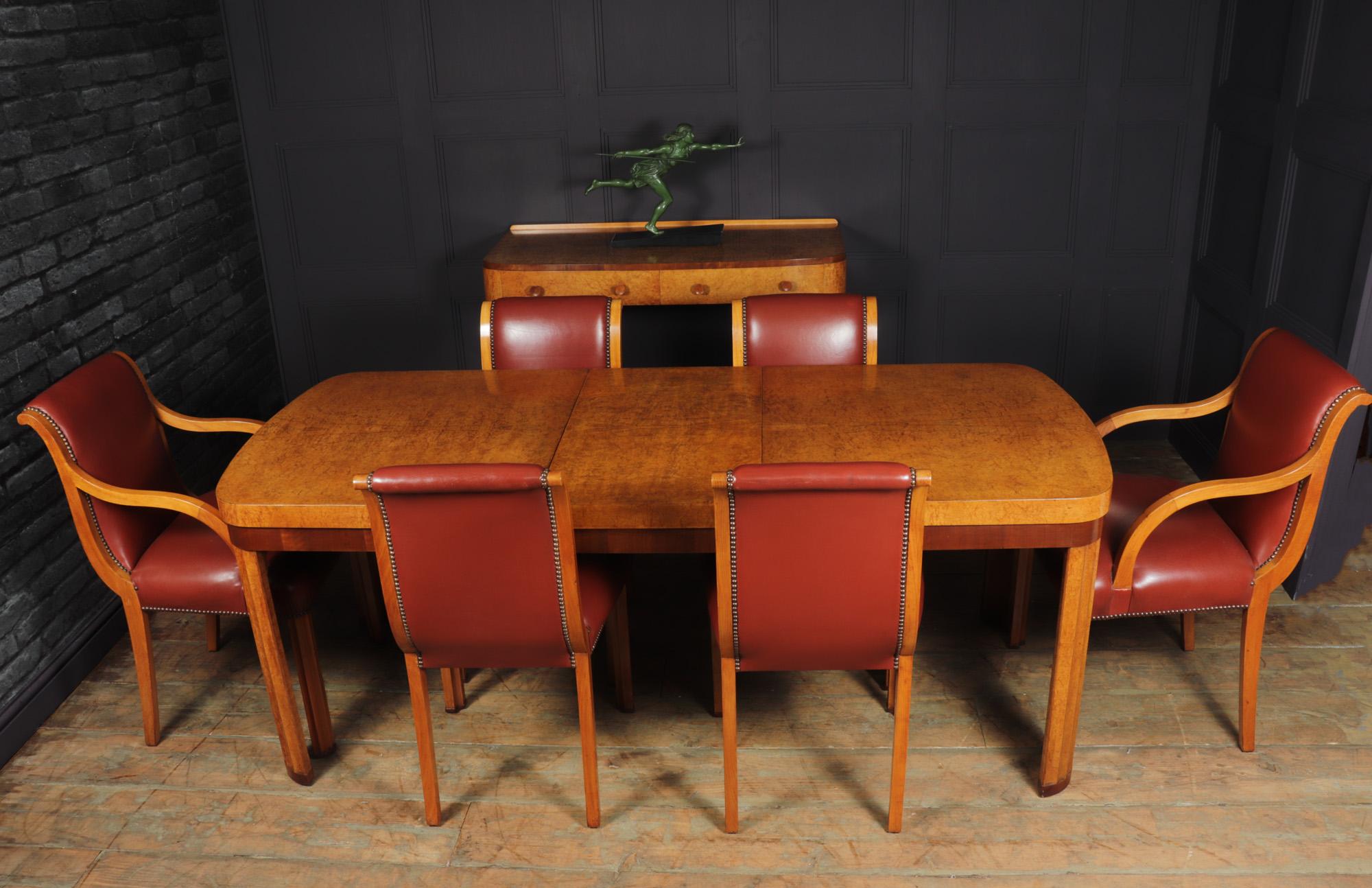 English Art Deco Dining Table and Chairs, c 1930 5