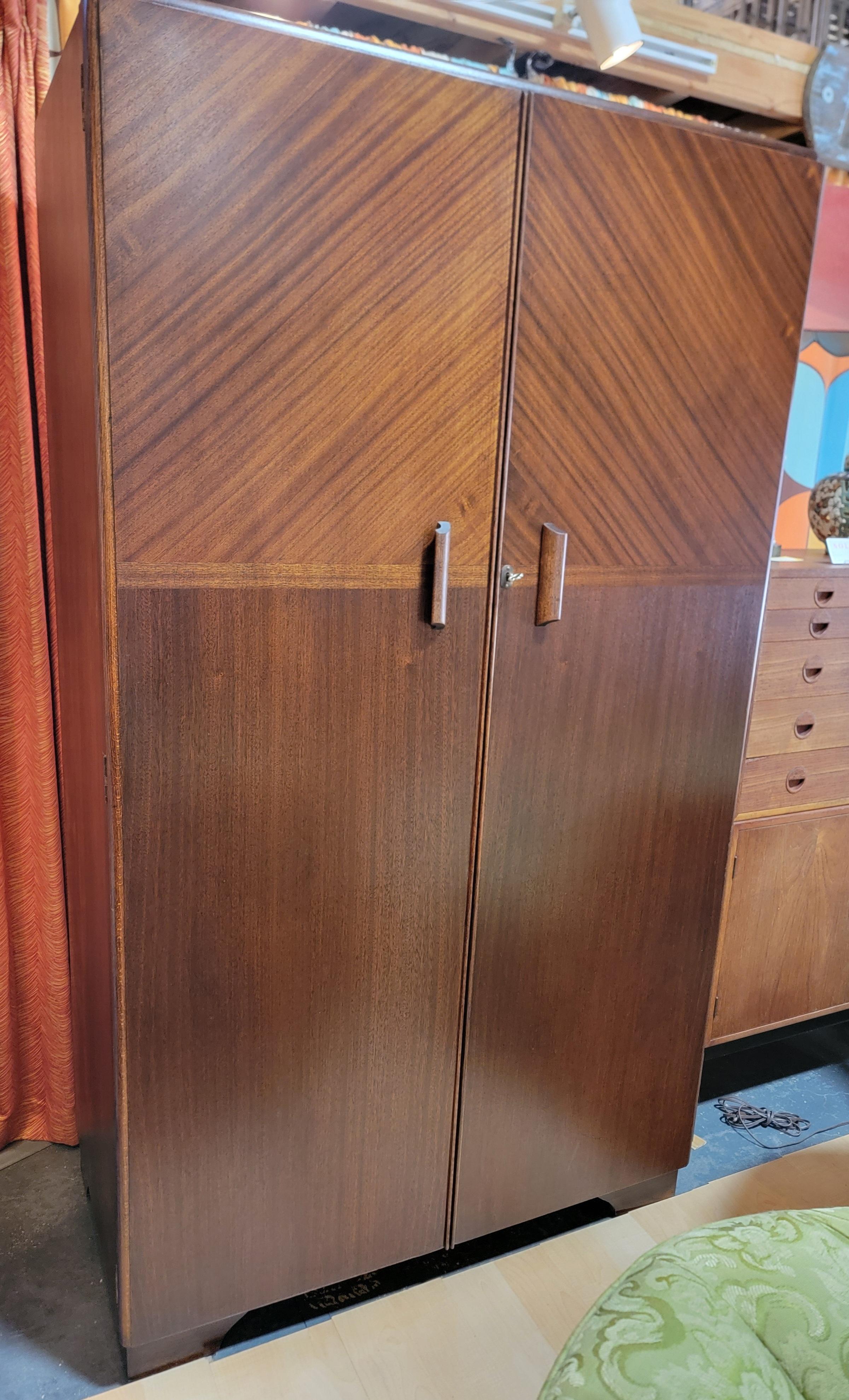 English Art Deco Double Door Armoire 4