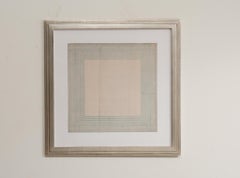 English Art Deco Drawing in Silver Gilt Frame