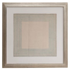 Vintage English Art Deco Drawing in Silver Gilt Frame