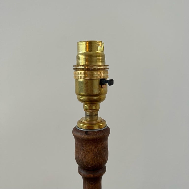 English Art Deco Geometric Wooden Table Lamp For Sale at 1stDibs