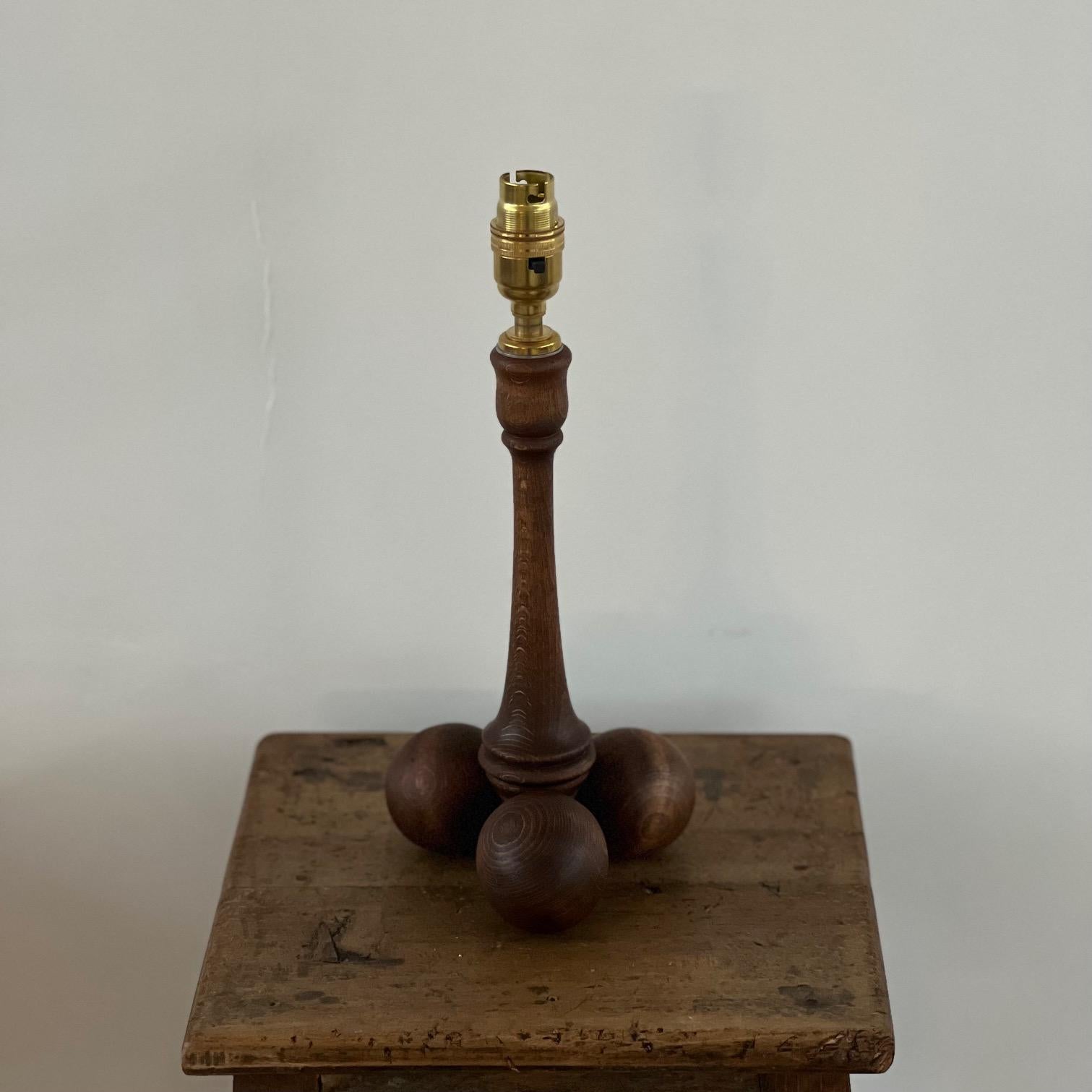 English Art Deco Geometric Wooden Table Lamp In Good Condition In London, GB