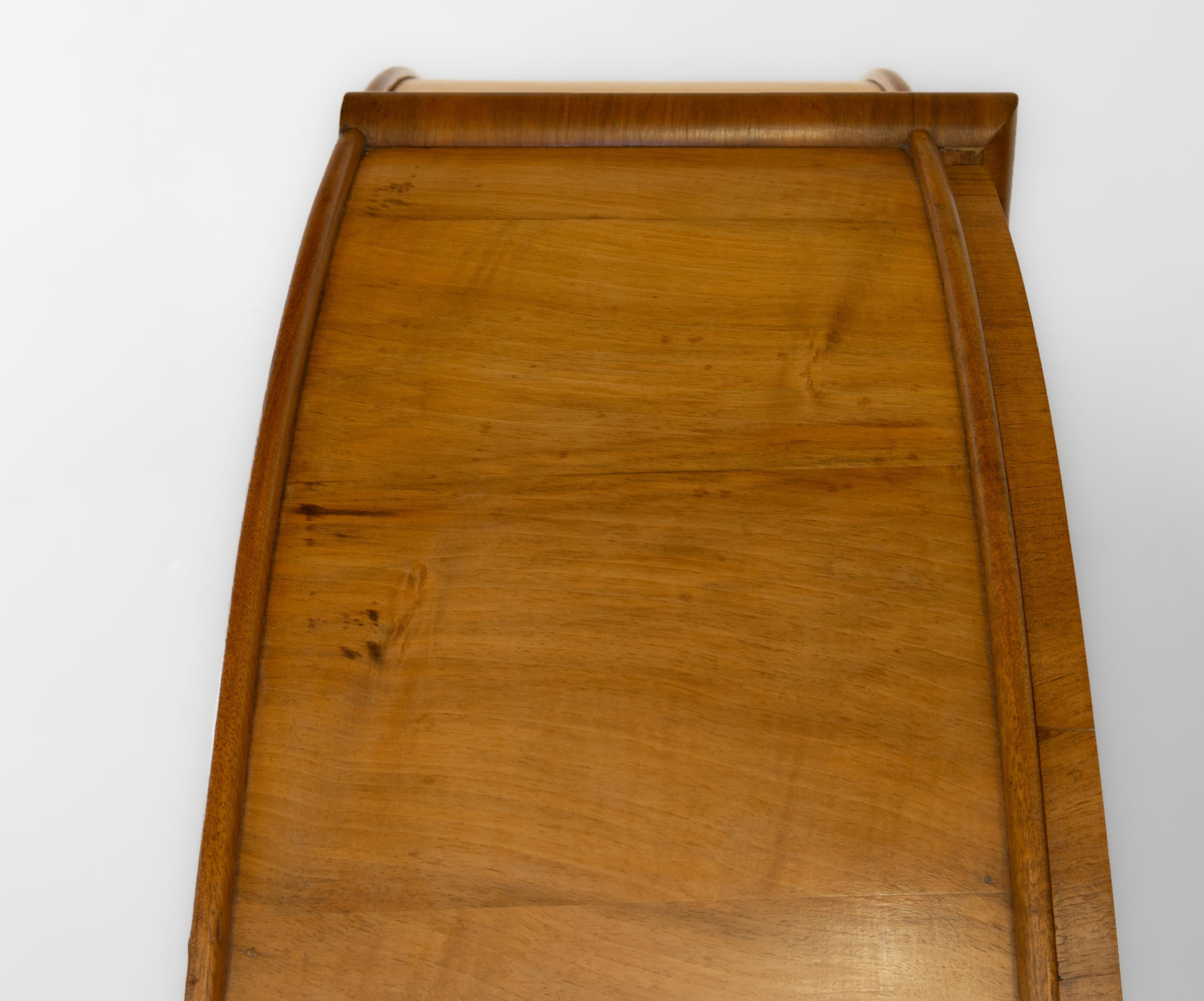 English Art Deco Golden Walnut Circular Display Cabinet Circa 1930s 7