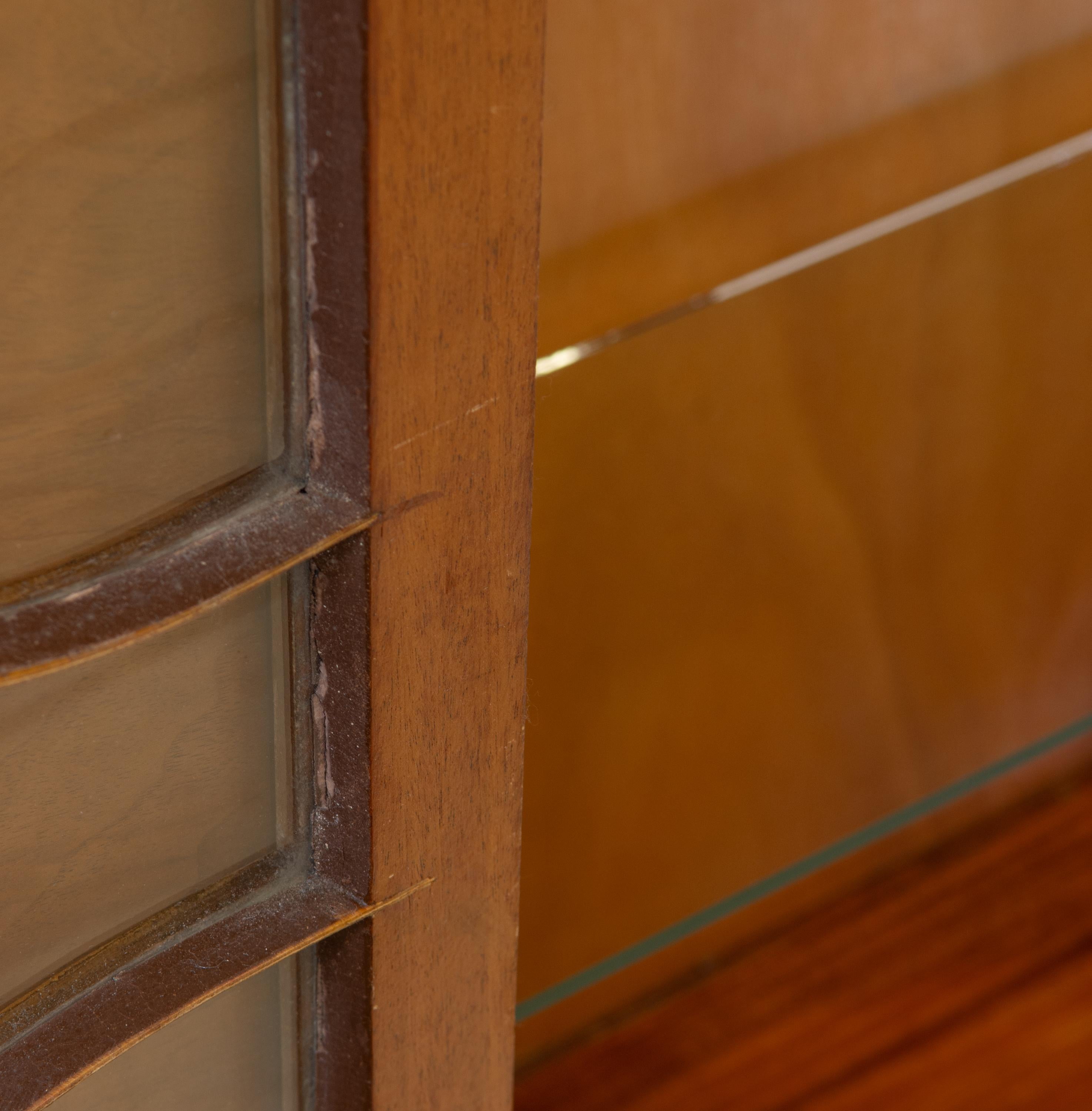 English Art Deco Golden Walnut Circular Display Cabinet Circa 1930s 9