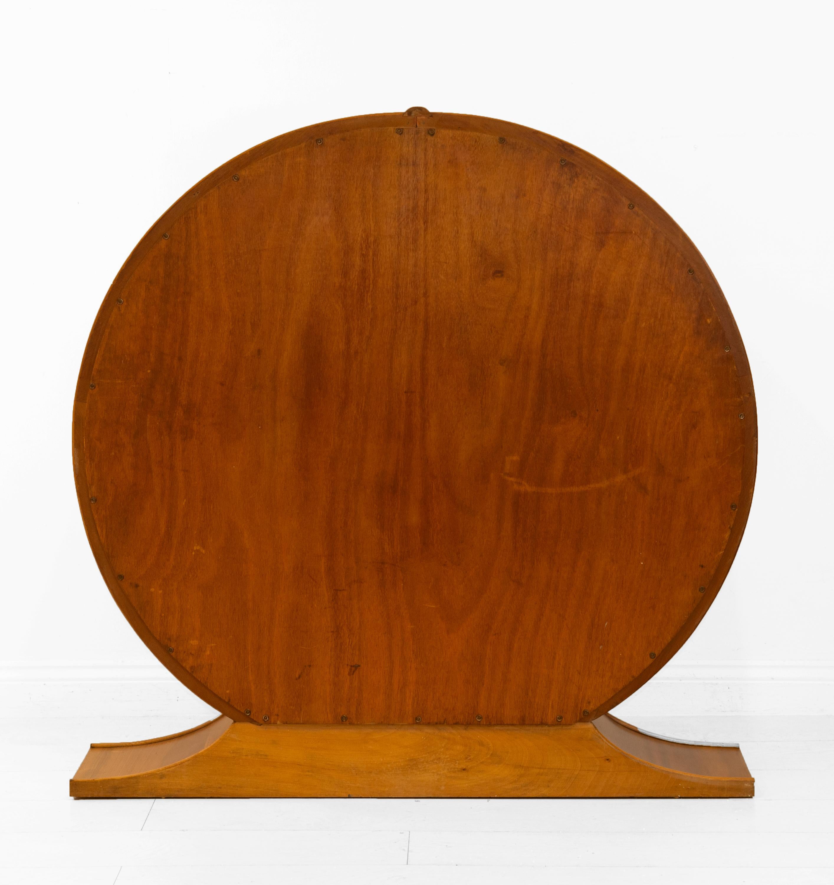 English Art Deco Golden Walnut Circular Display Cabinet Circa 1930s 10