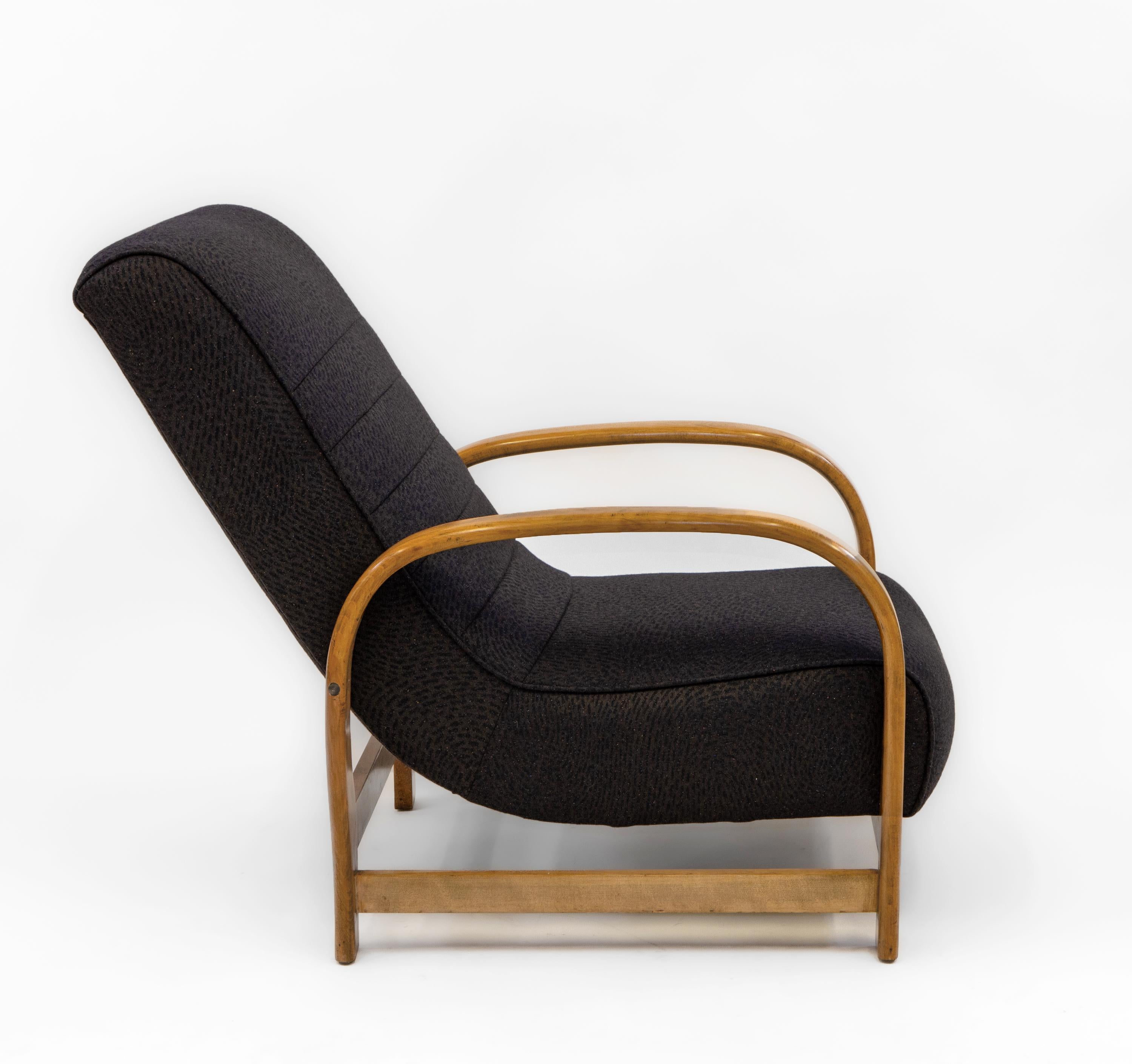 English Art Deco Lounge Chair Armchair Jacquard Wool /Silk Fabric For Sale 6
