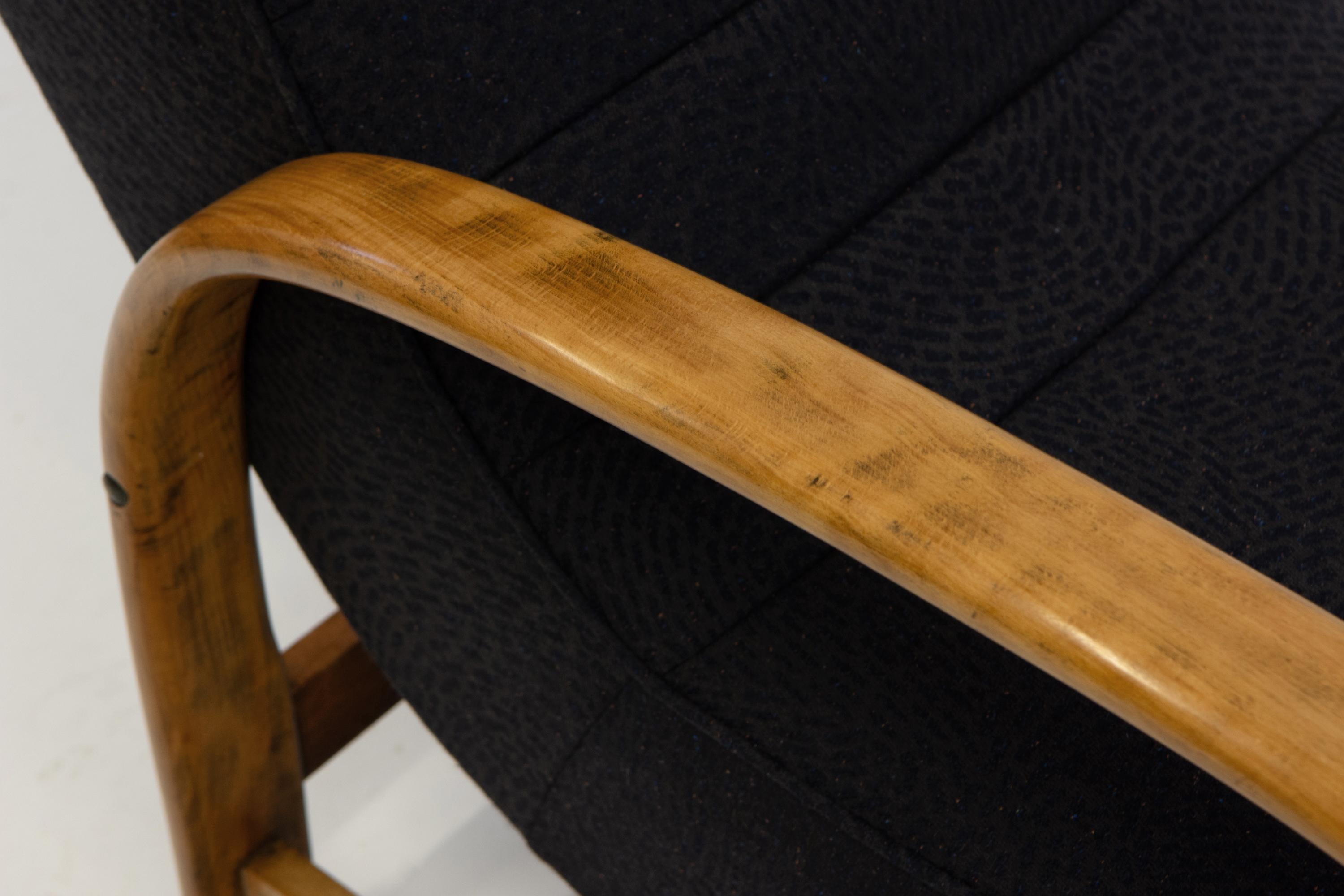 English Art Deco Lounge Chair Armchair Jacquard Wool /Silk Fabric For Sale 1