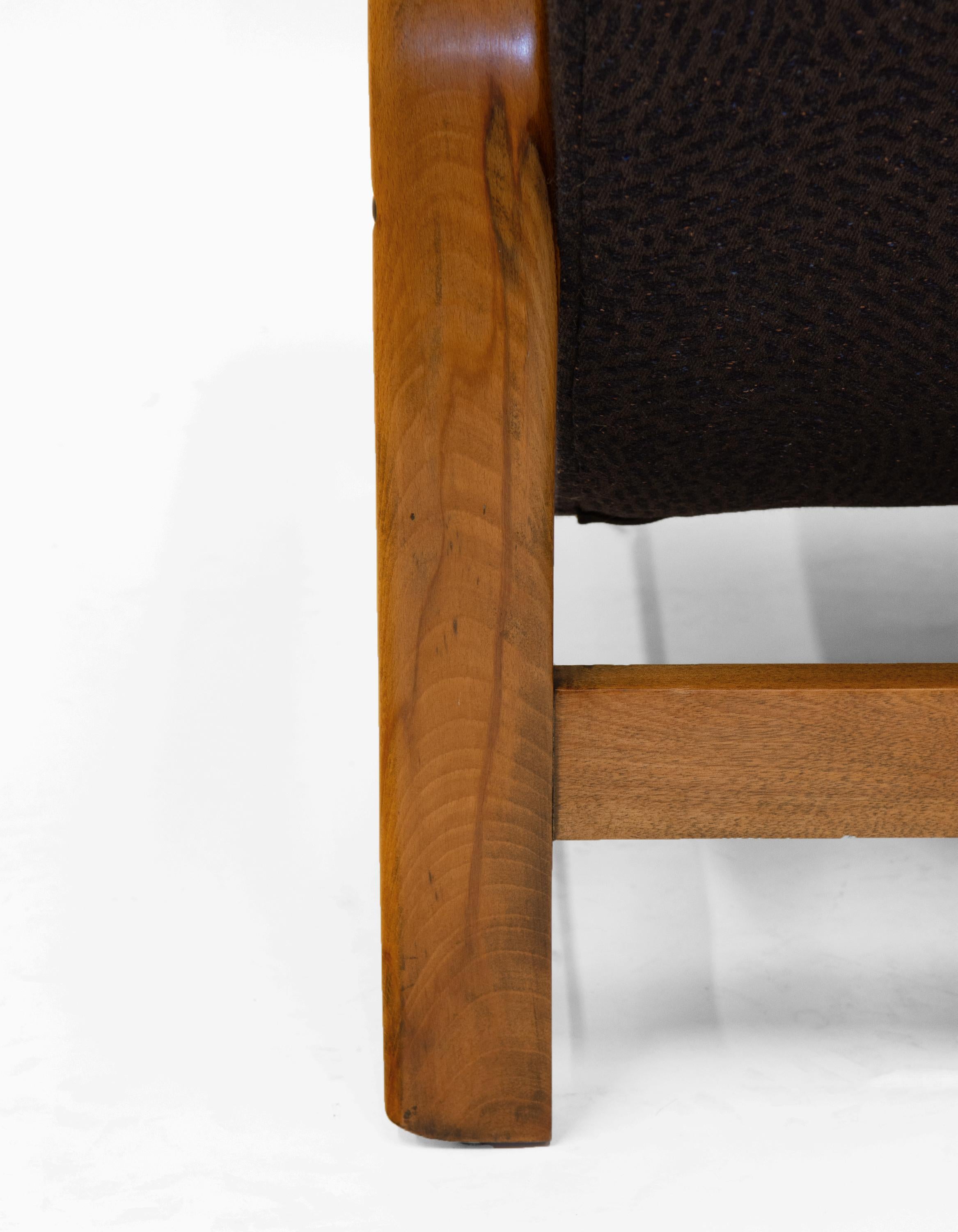 English Art Deco Lounge Chair Armchair Jacquard Wool /Silk Fabric For Sale 4