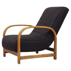 English Art Deco Lounge Chair Armchair Jacquard Wool /Silk Fabric