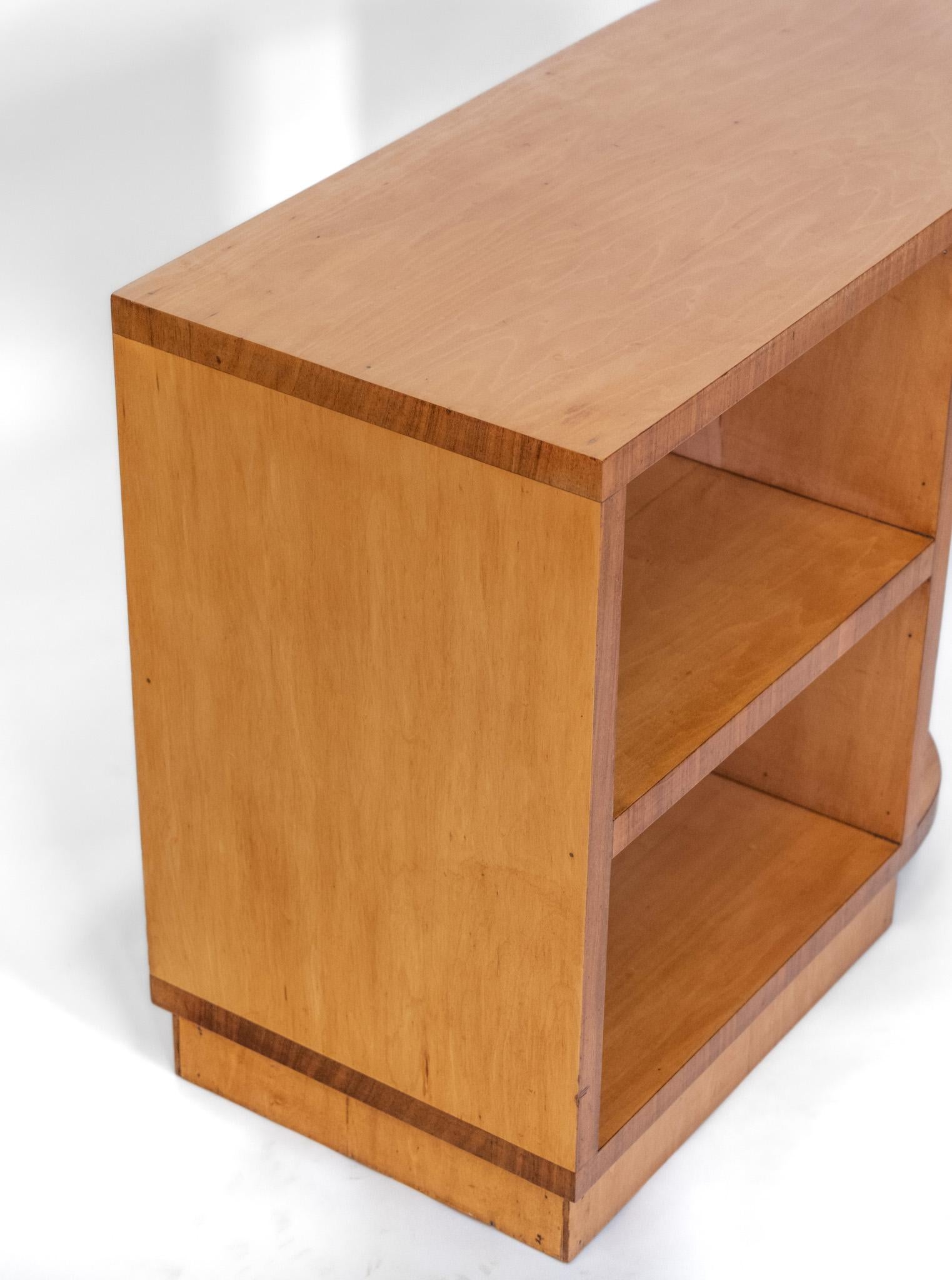 English Art Deco Maple & Walnut Tiered Side Table 1930s For Sale 1