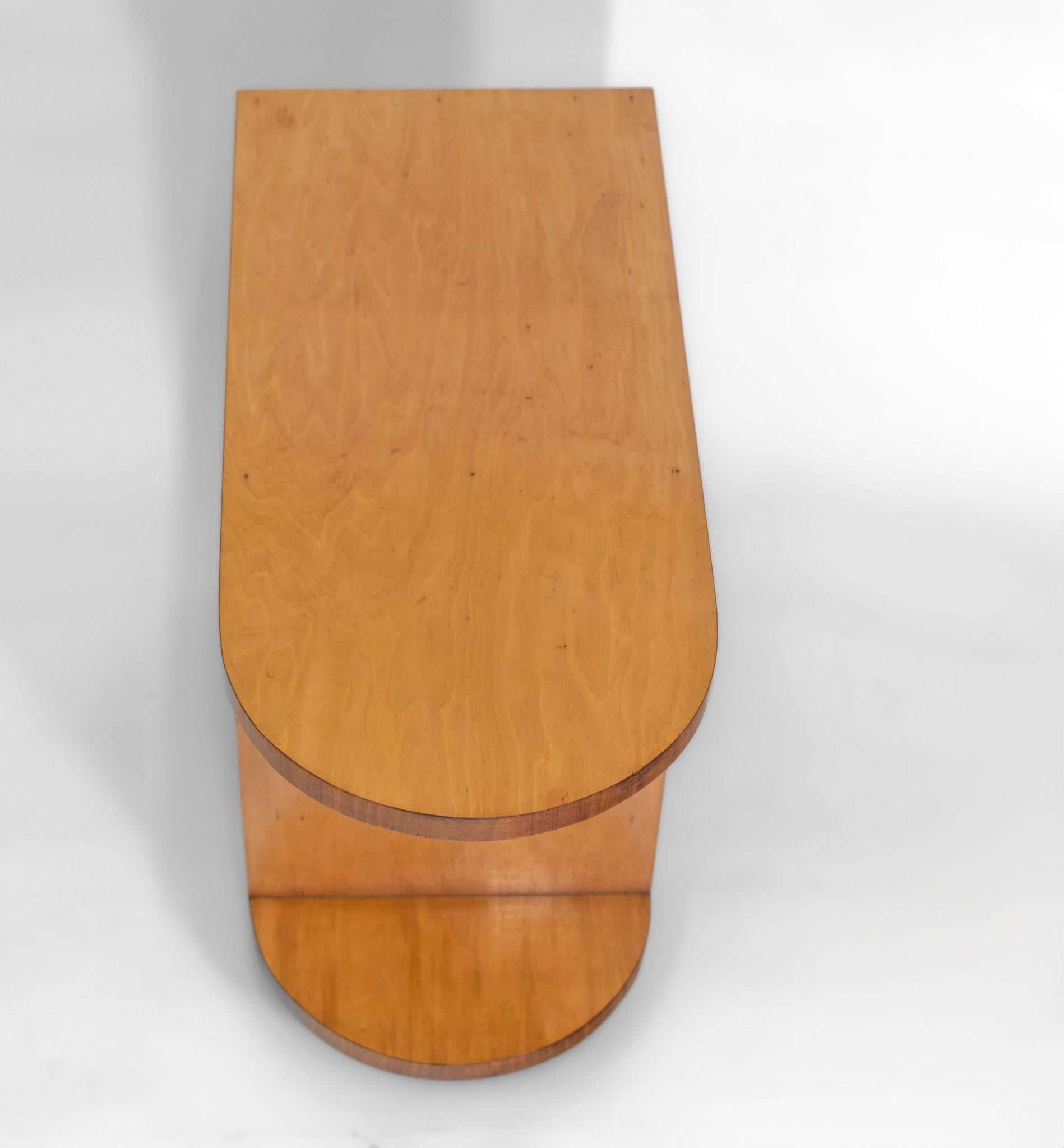 English Art Deco Maple & Walnut Tiered Side Table 1930s For Sale 3