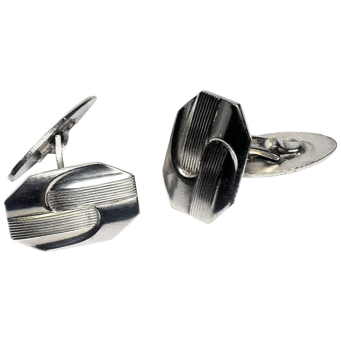 Boutons de manchette anglais Art Déco pour hommes