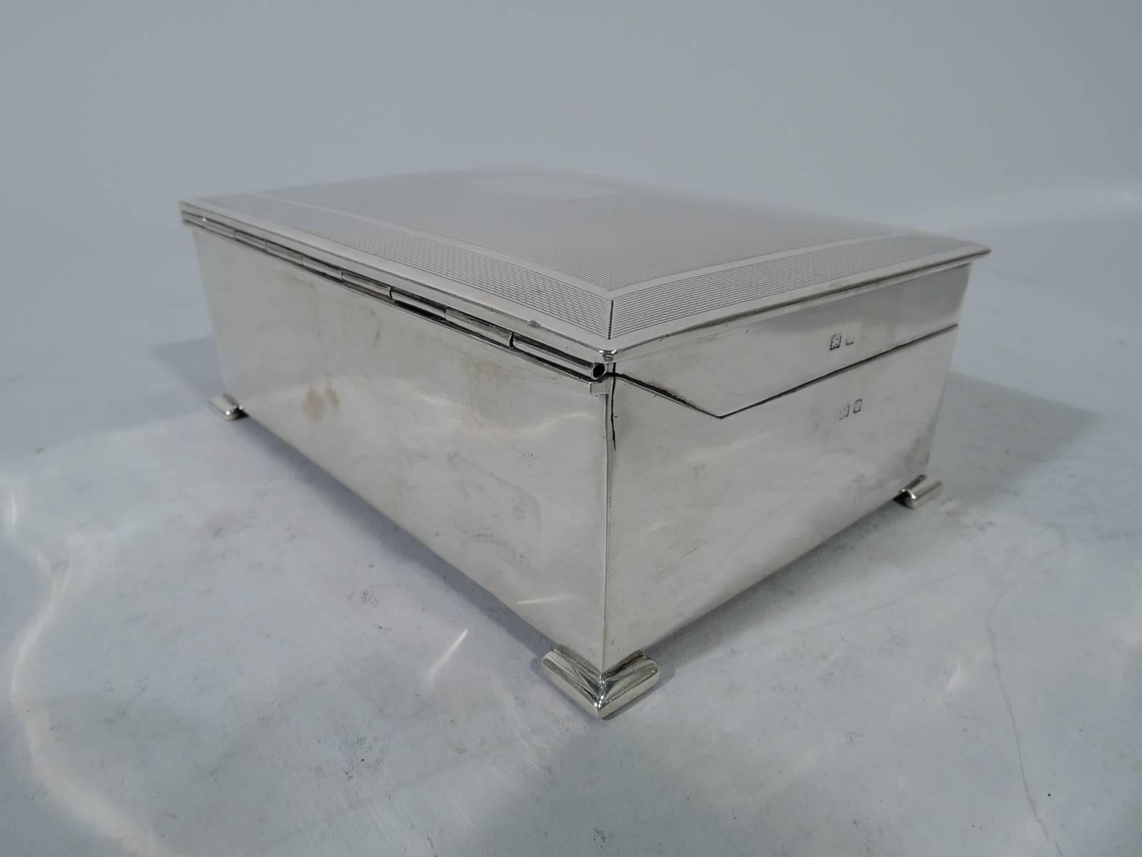 English Art Deco Modern Sterling Silver Box 1