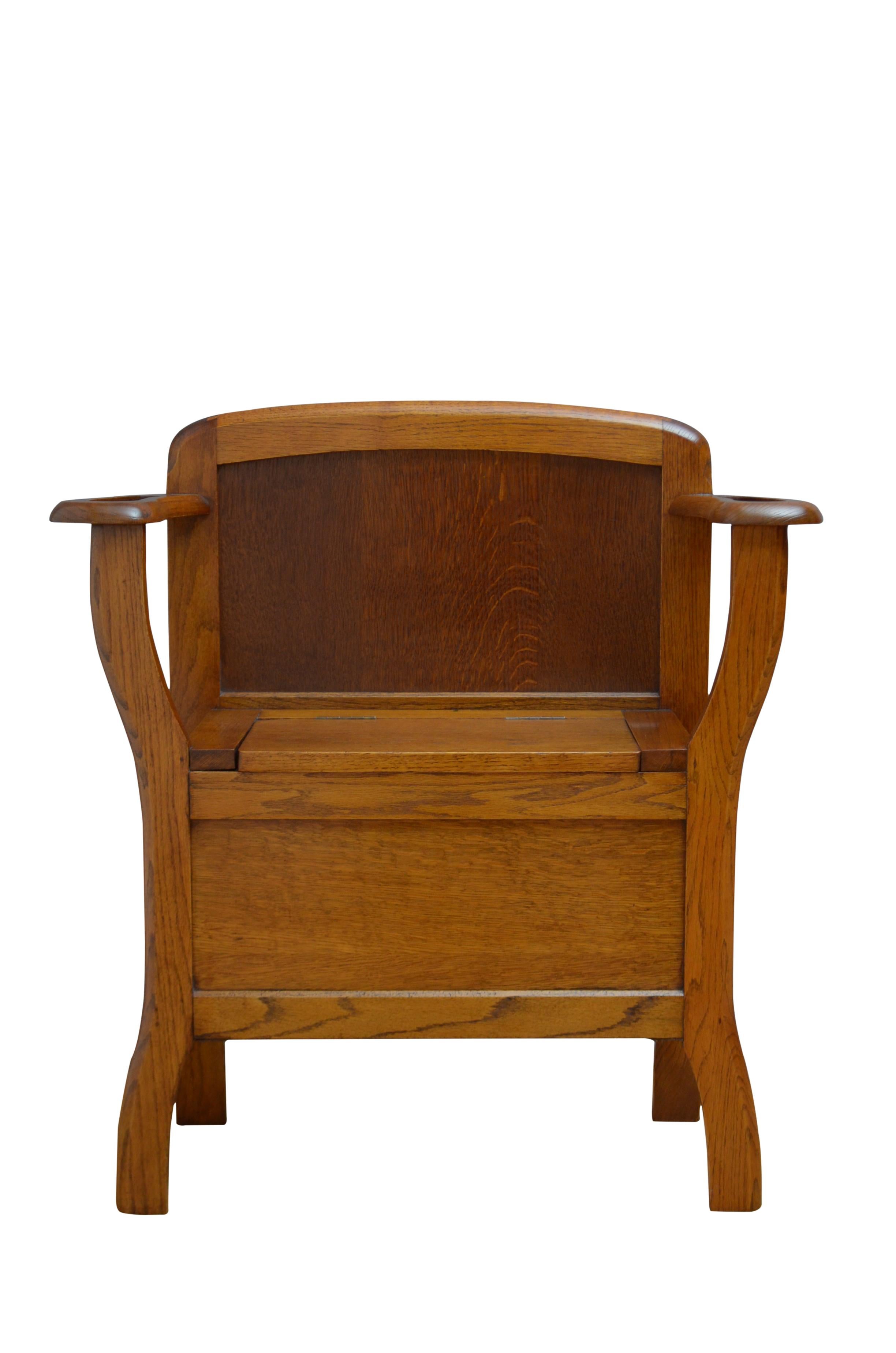 20th Century English Art Deco Oak Hall Bench by Kubbyland For Sale