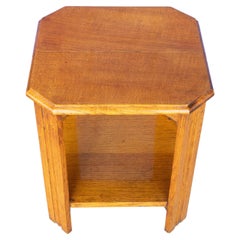 English Art Deco Oak Two-Tier Side Table, Heal & Son, London
