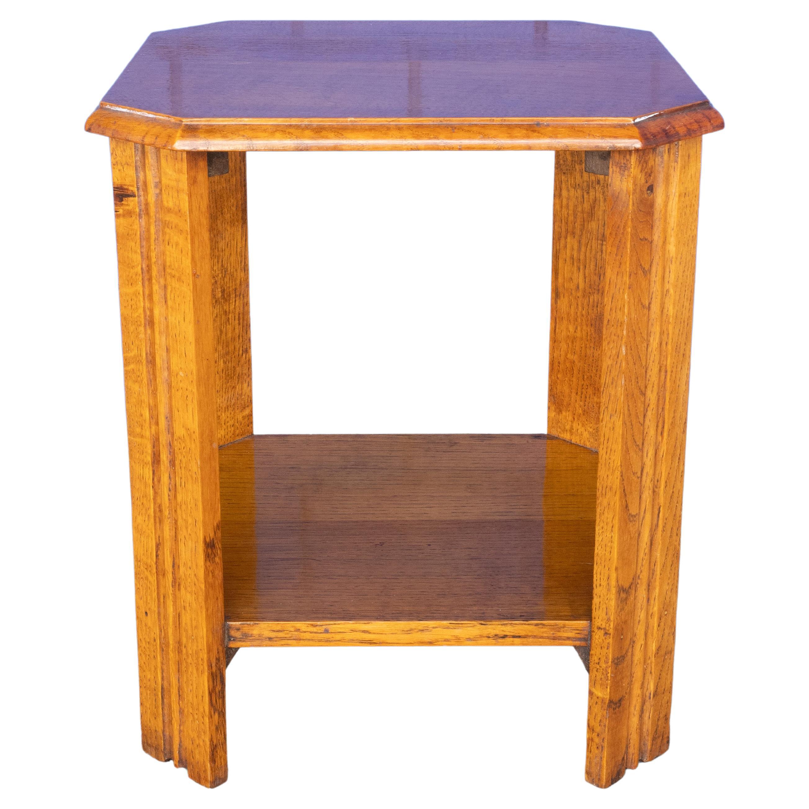 20th Century English Art Deco Oak Two-Tier Side Table, Heal & Son, London For Sale