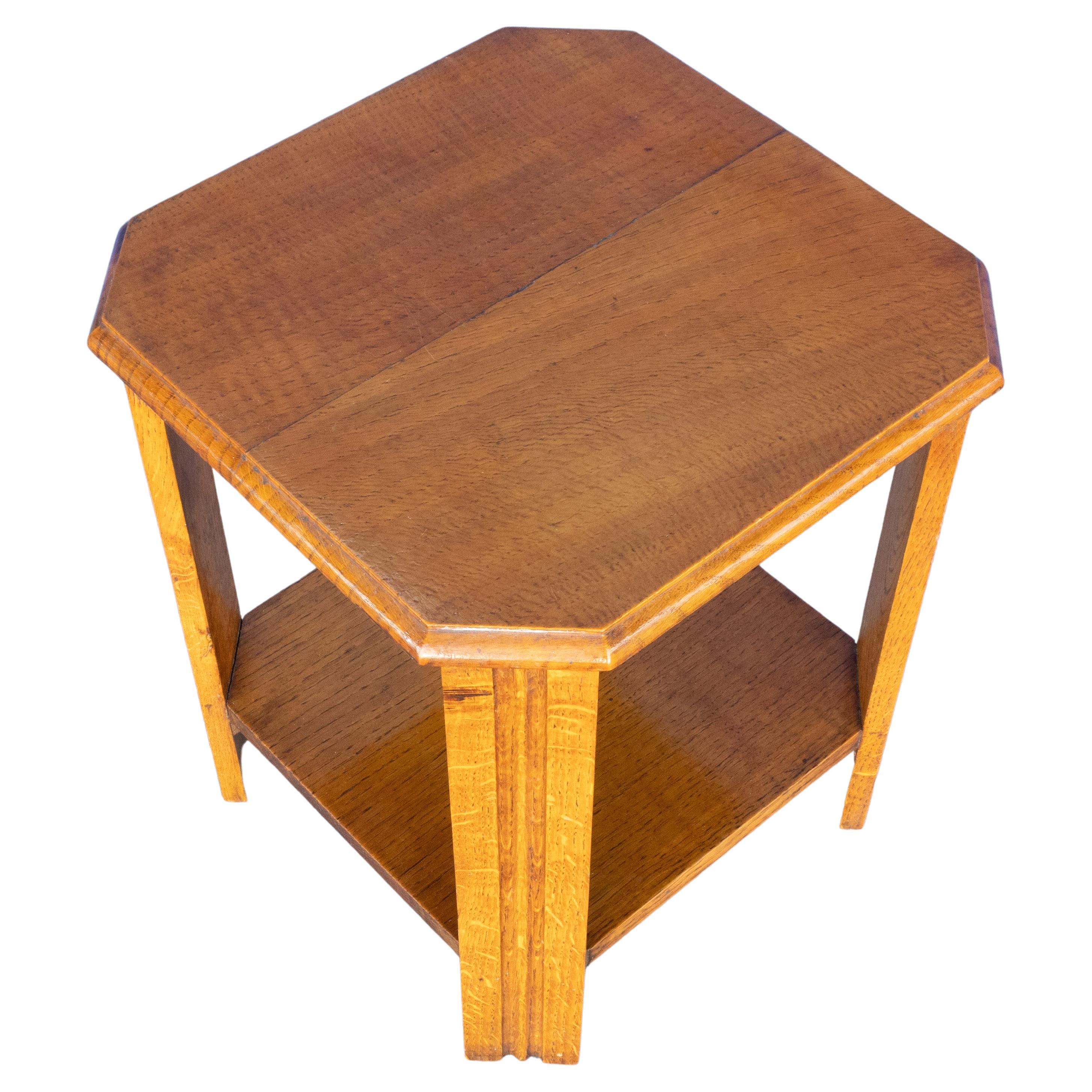 English Art Deco Oak Two-Tier Side Table, Heal & Son, London For Sale 2