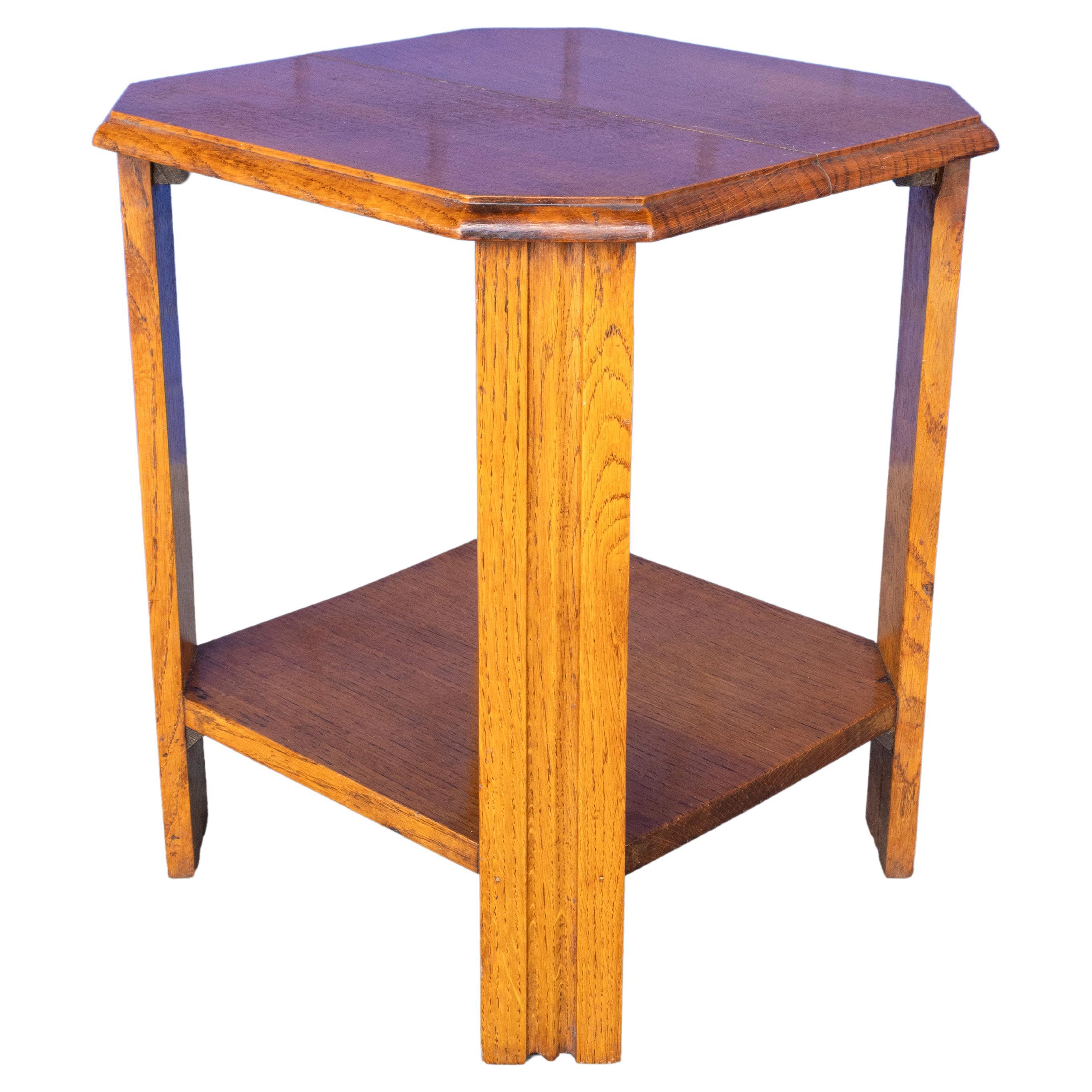 English Art Deco Oak Two-Tier Side Table, Heal & Son, London For Sale 3